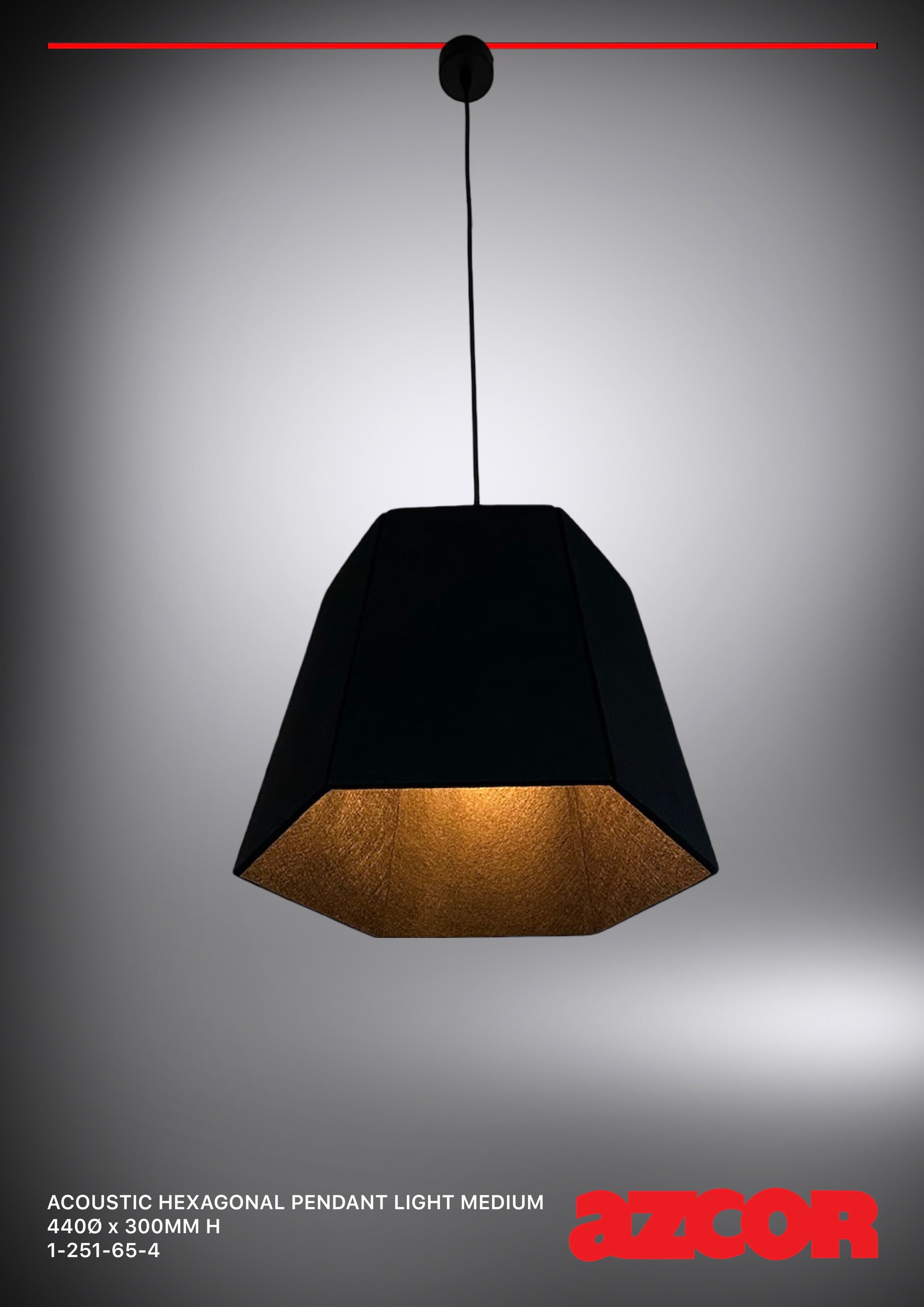Sound Absorbing Acoustic Hexagonal Pendant Light