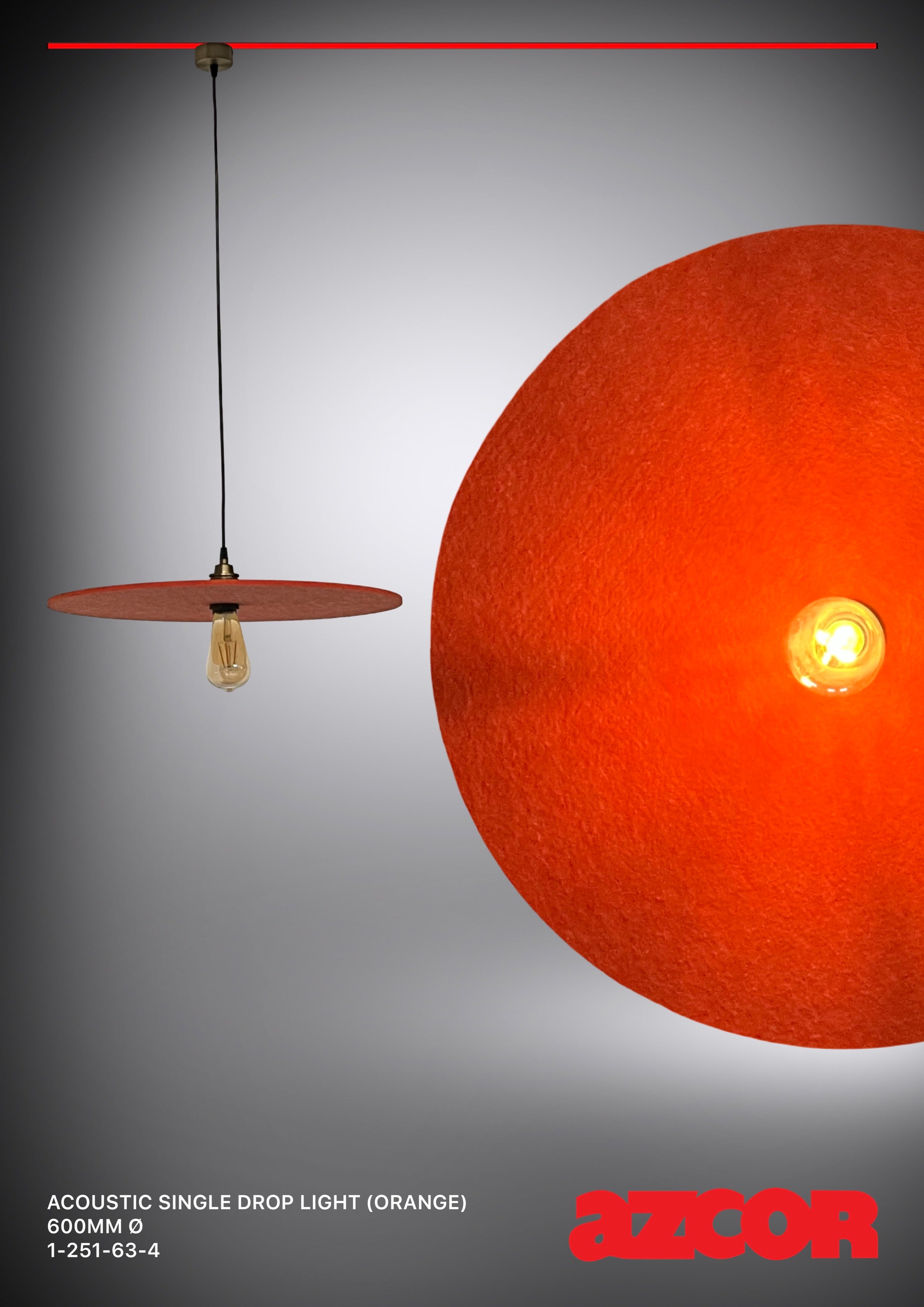 Sound Absorbing Acoustic Single Pendant Light