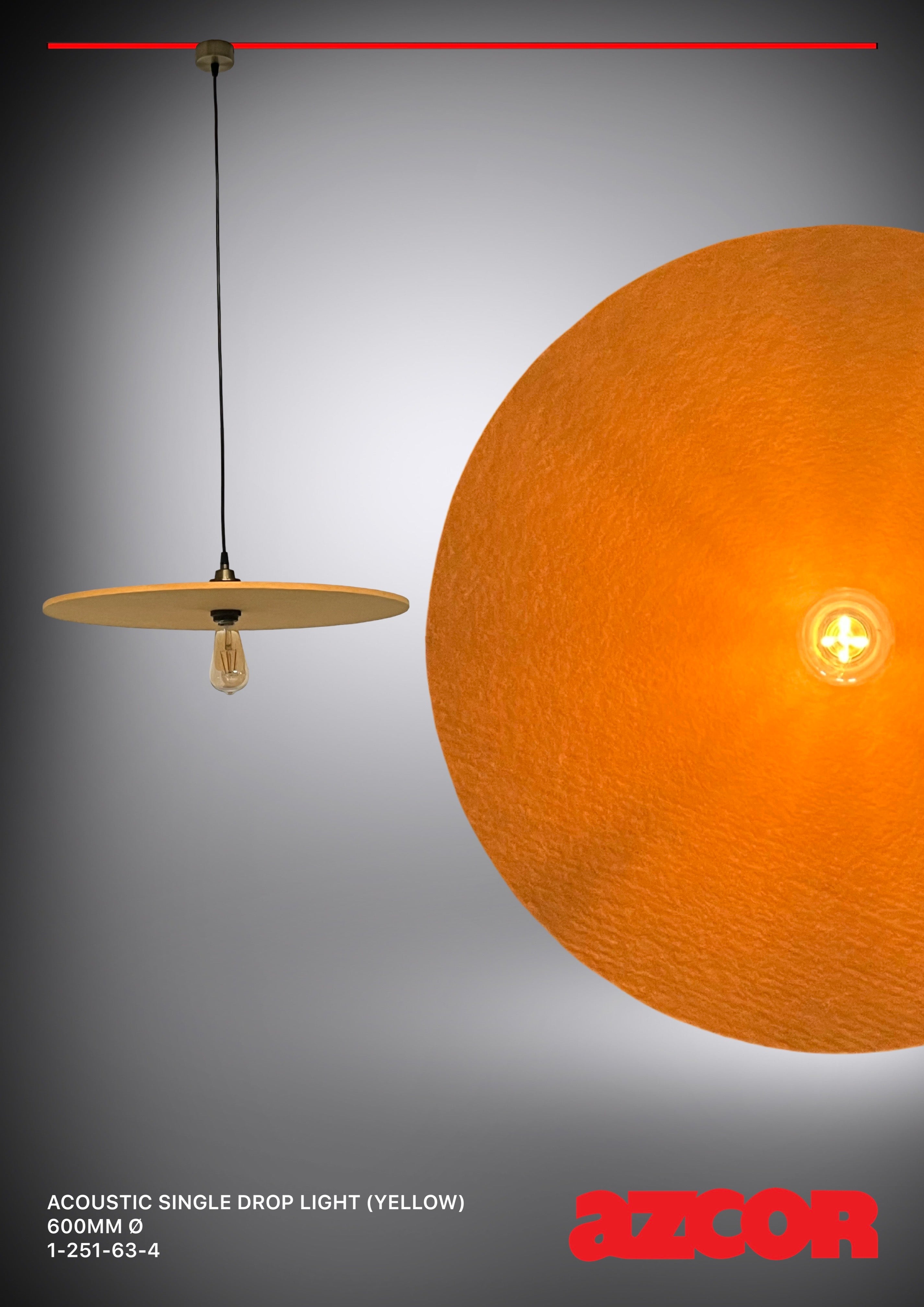Sound Absorbing Acoustic Single Pendant Light