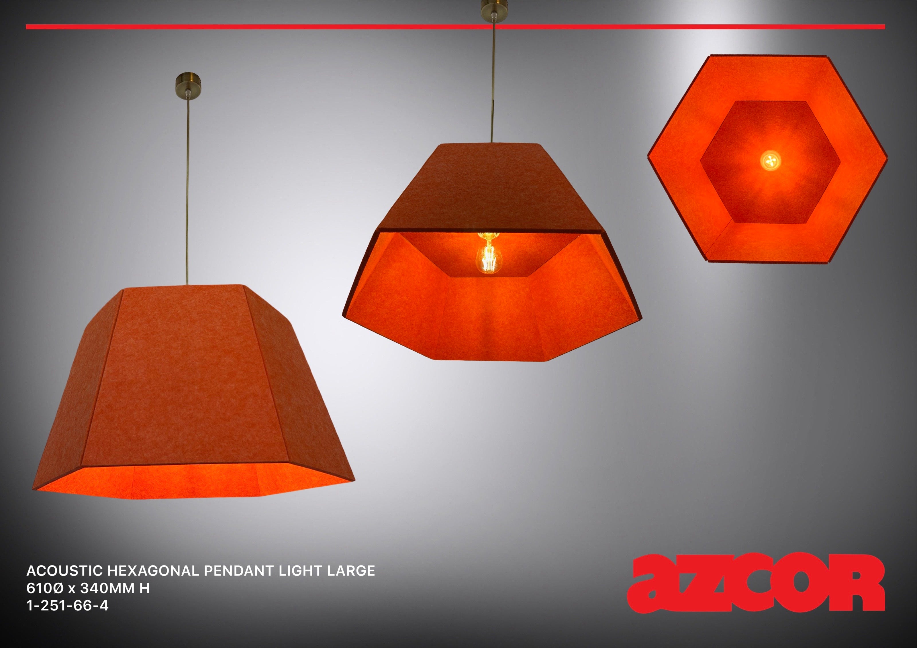 Sound Absorbing Acoustic Hexagonal Pendant Light