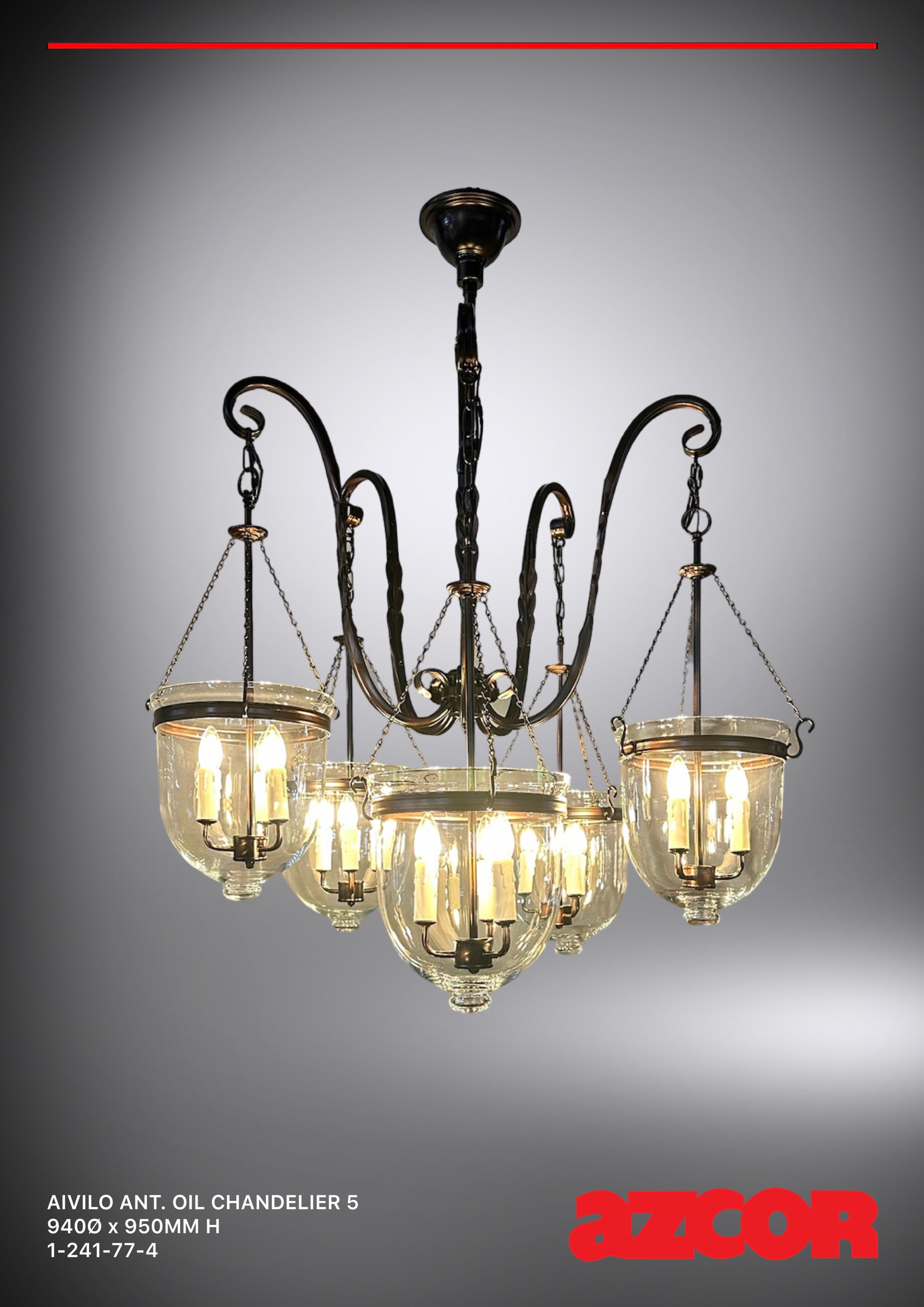 Antique Oil Aivilo Chandelier 5