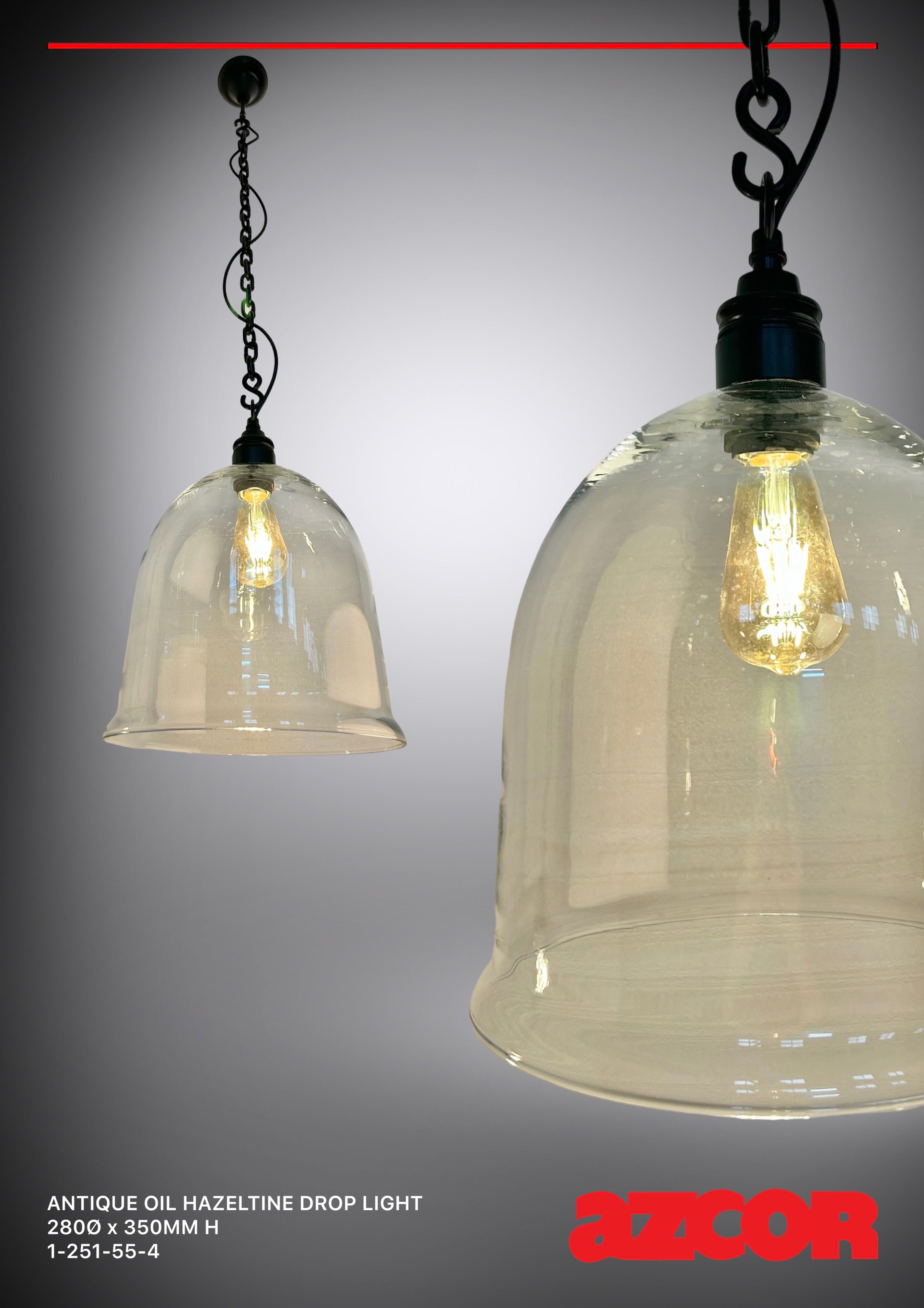 Antique Oil Hazeltine Drop Light