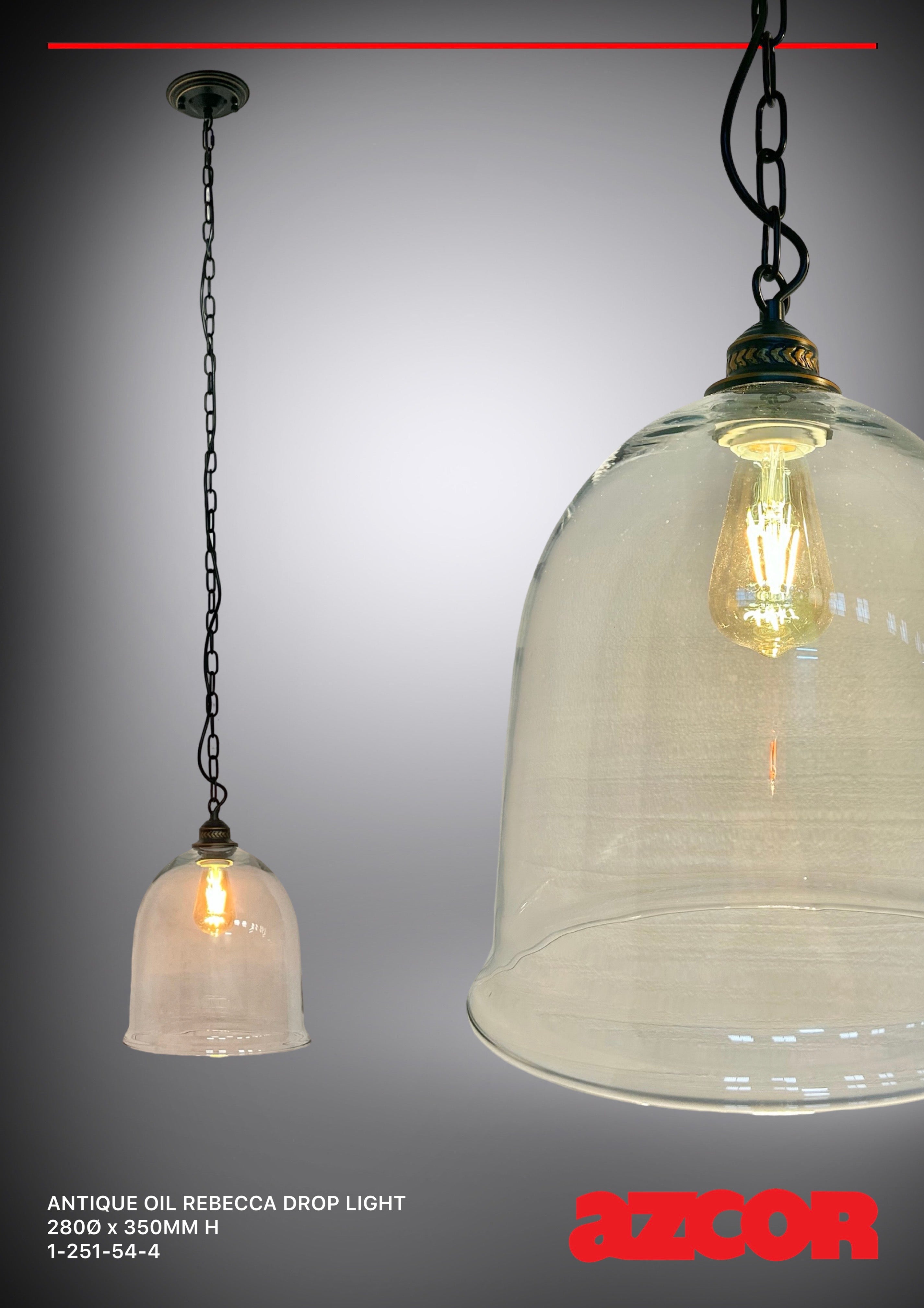 Antique Oil Rebecca Drop Light