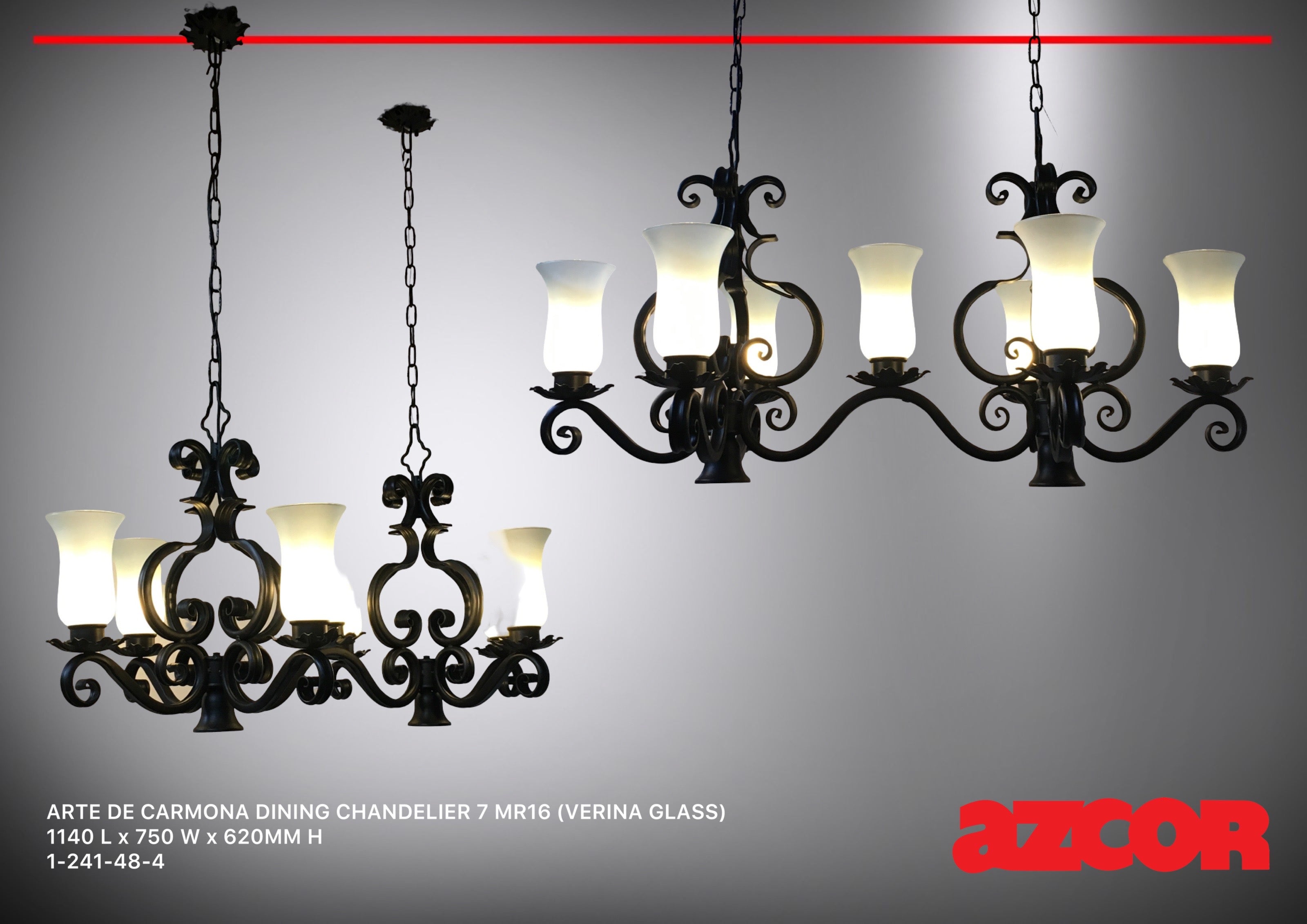 Arte De Carmona Dining Chandelier 7 (Verina Glass)