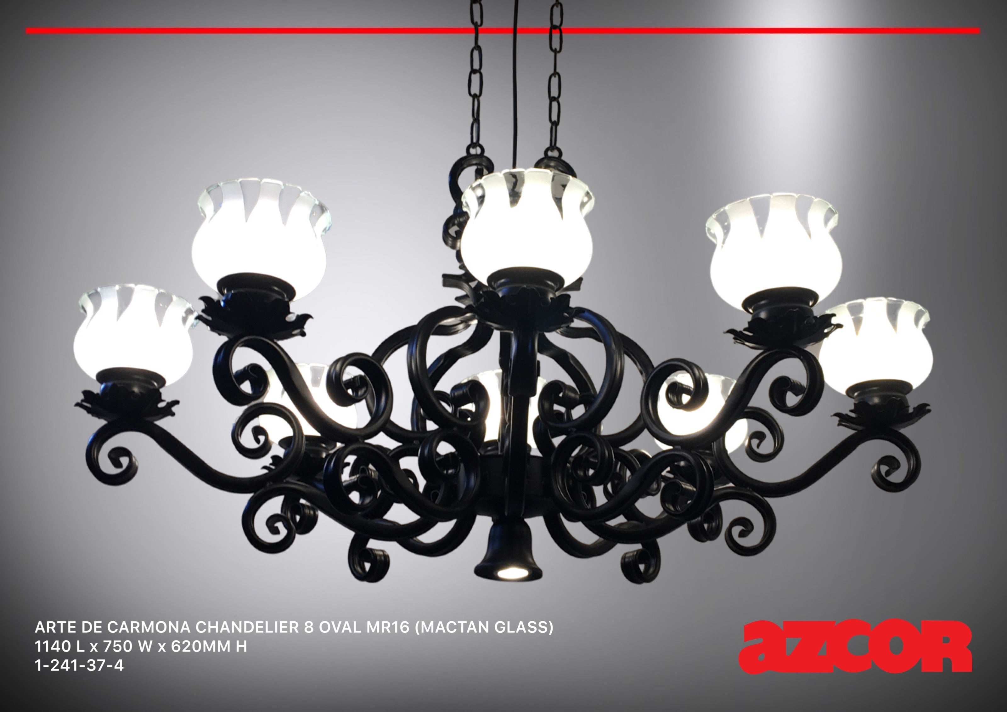Arte De Carmona Chandelier 8 Oval (Mactan Glass)
