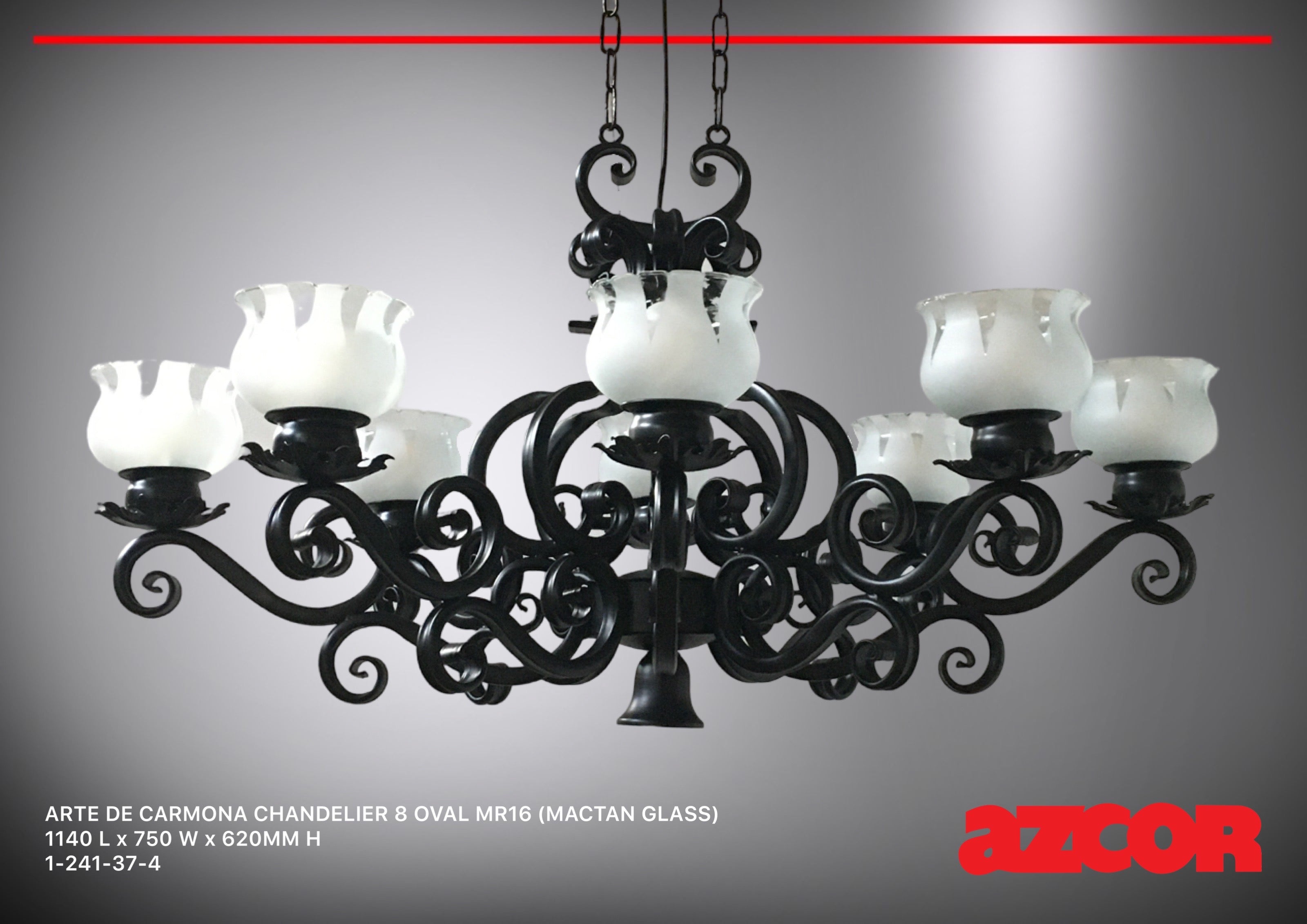 Arte De Carmona Chandelier 8 Oval (Mactan Glass)