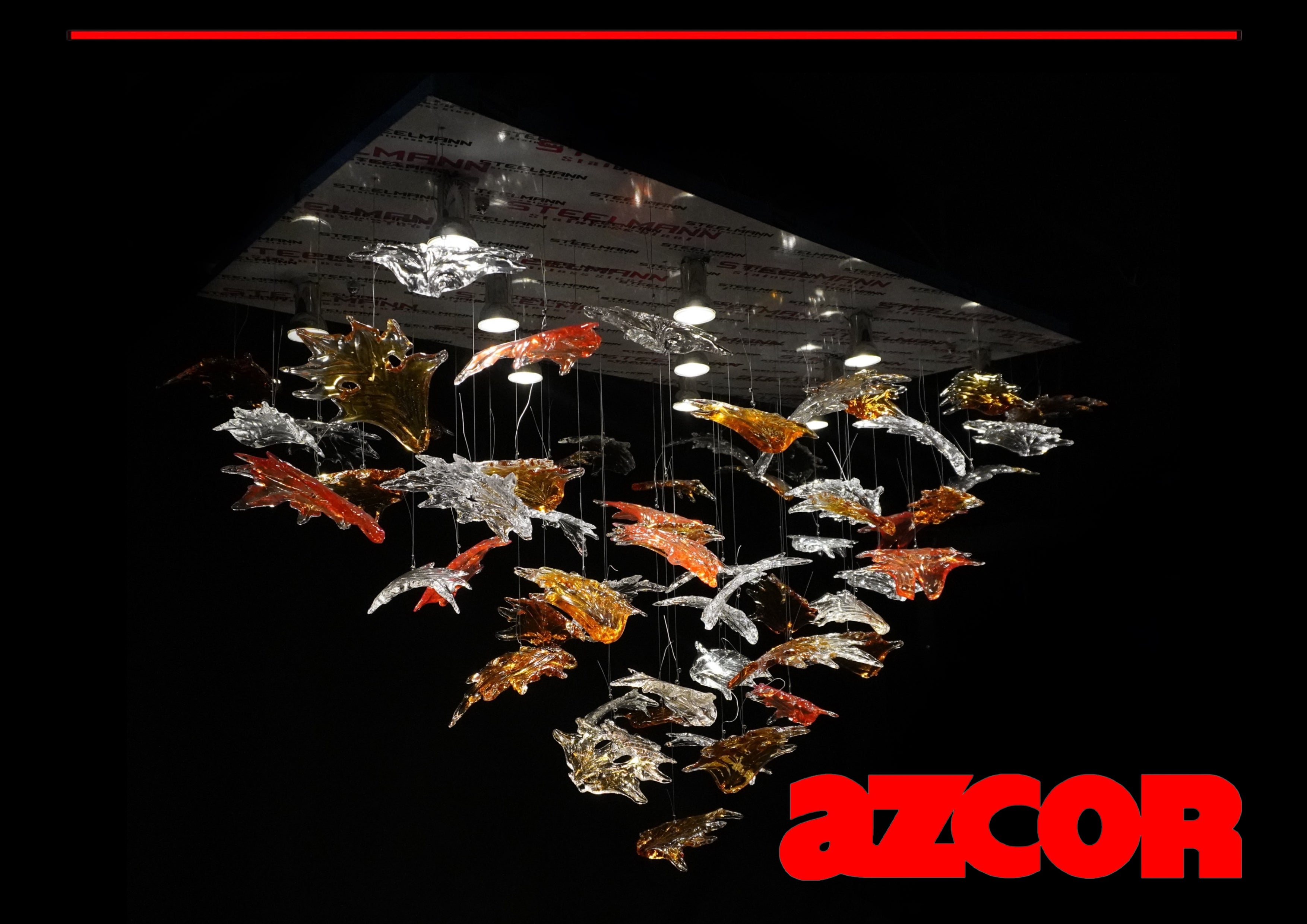 Bohemian Glass | Oak Leaves Rectangular Chandelier 1200