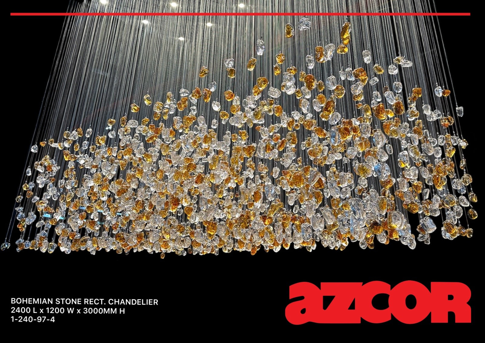 Bohemian Stone Rectangular Chandelier