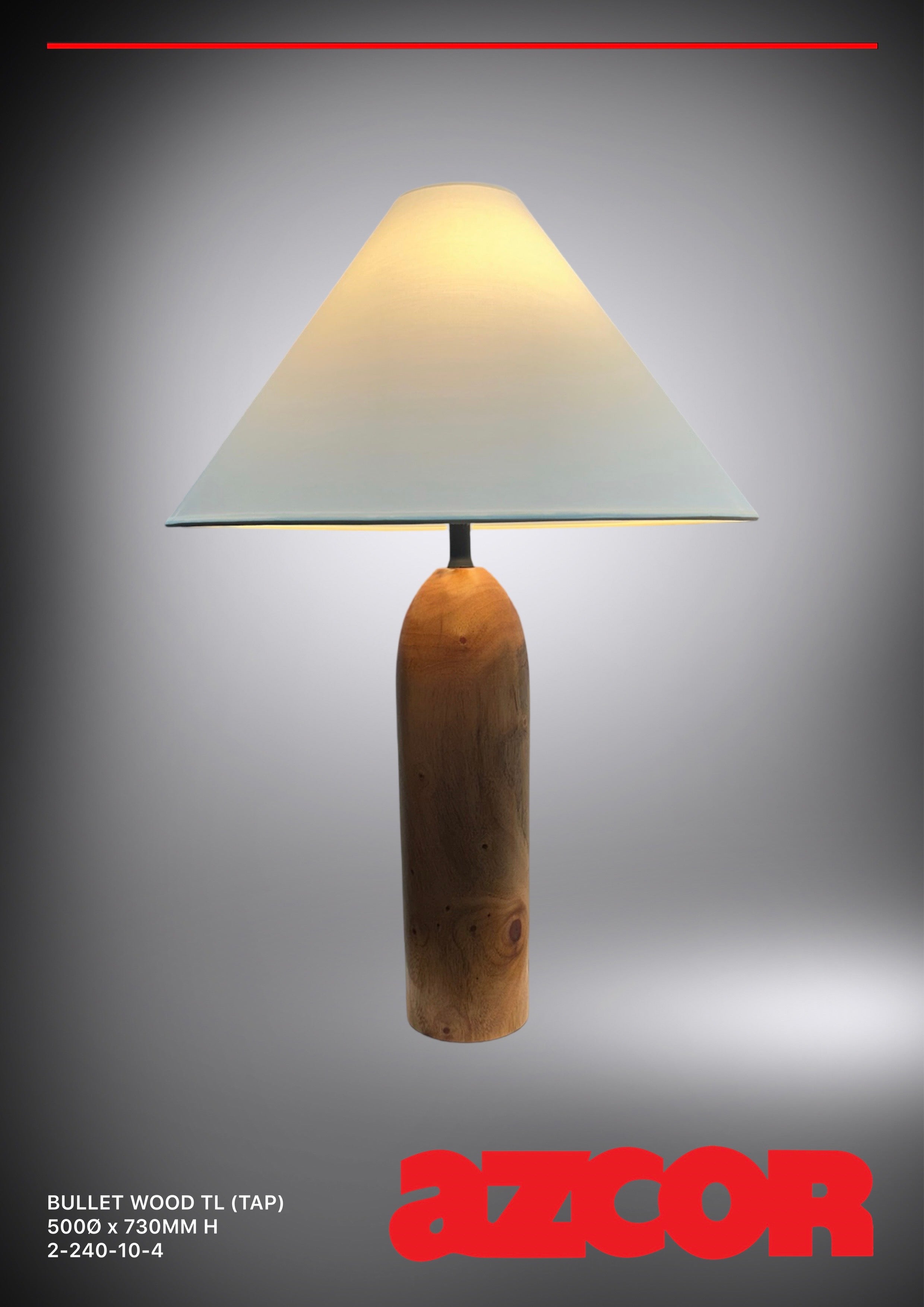 Bullet Wood Table Lamp (Tapered Shade)