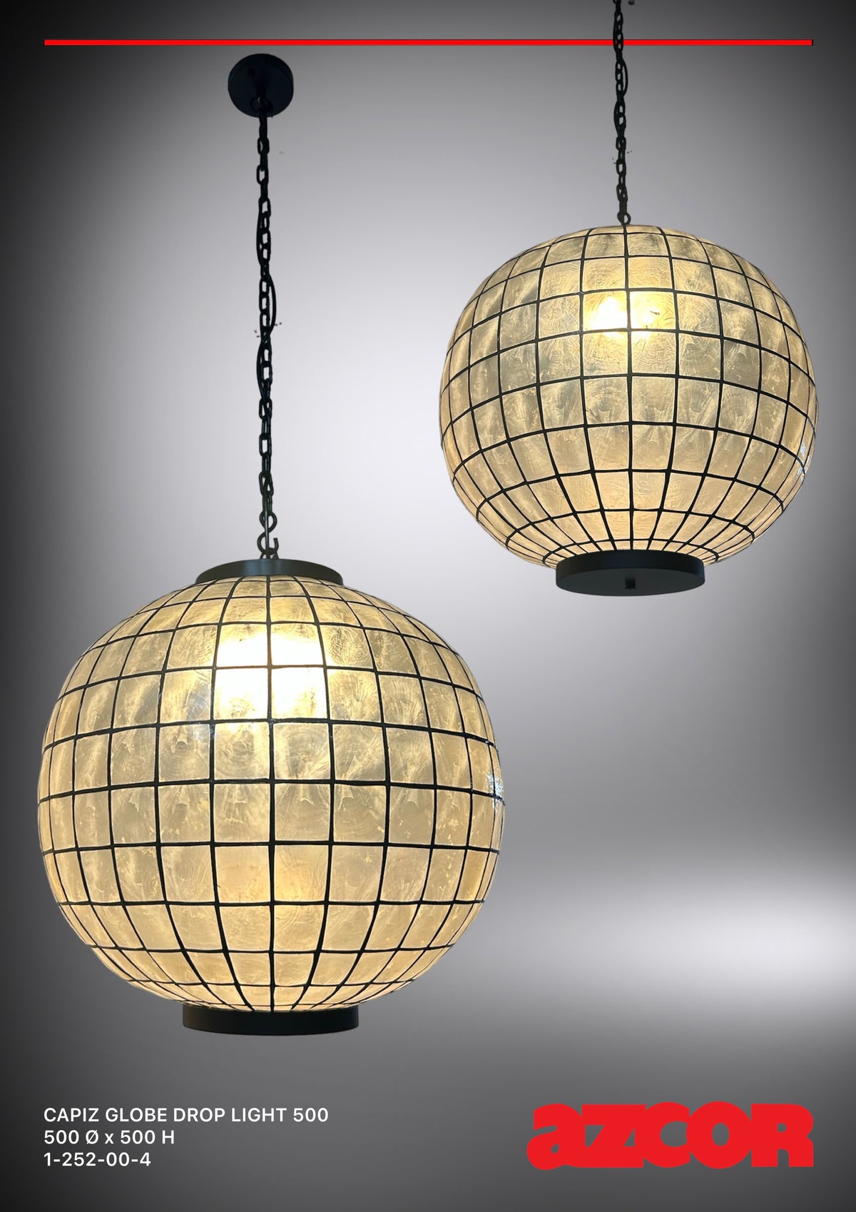 Capiz Globe Drop Light