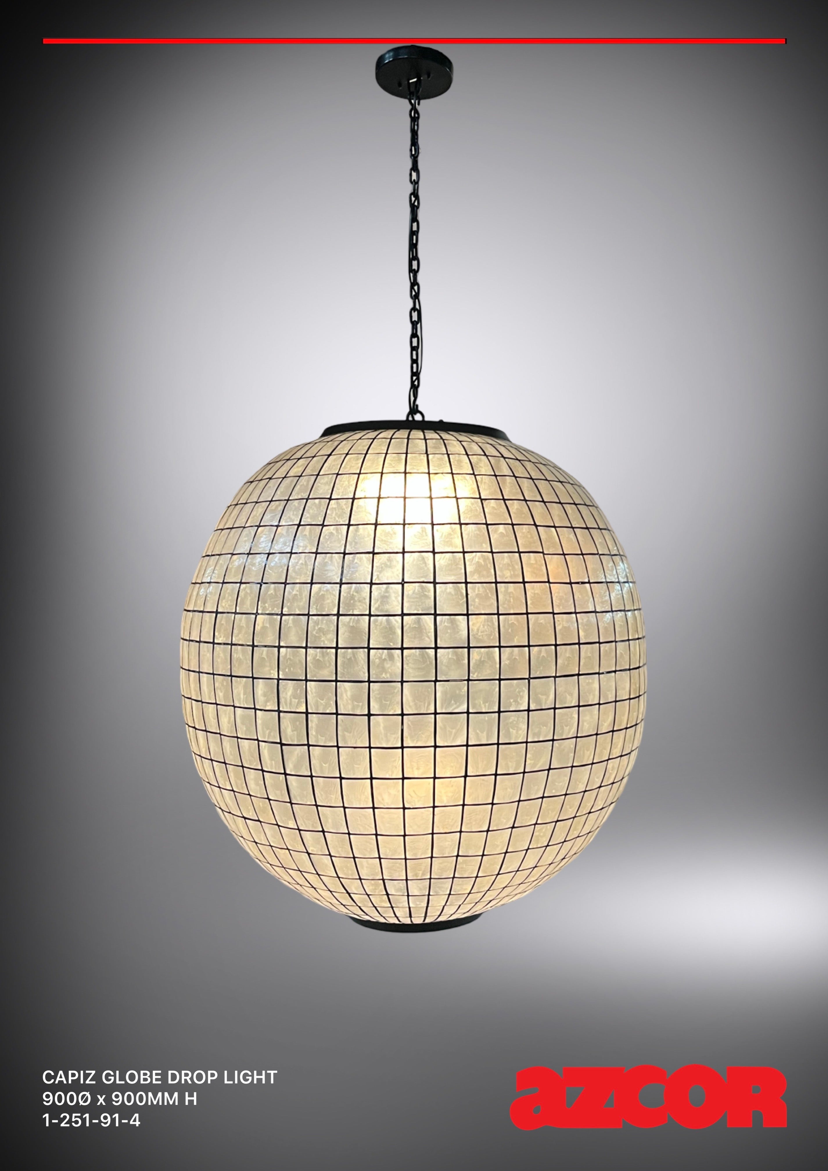 Capiz Globe Drop Light