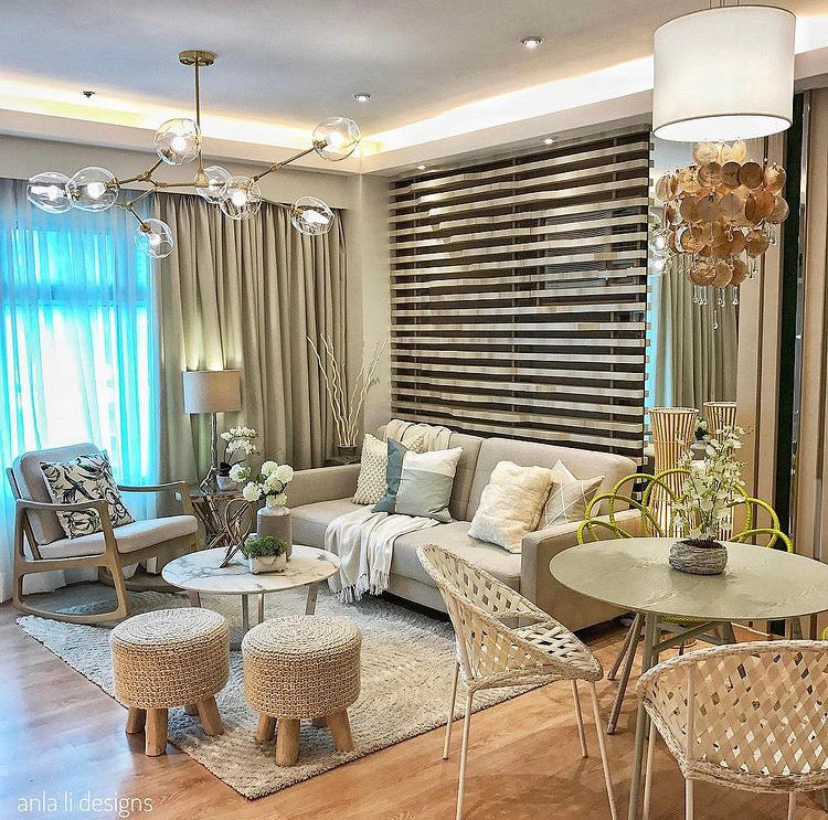 Capiz Gold Drop Light 400Ø