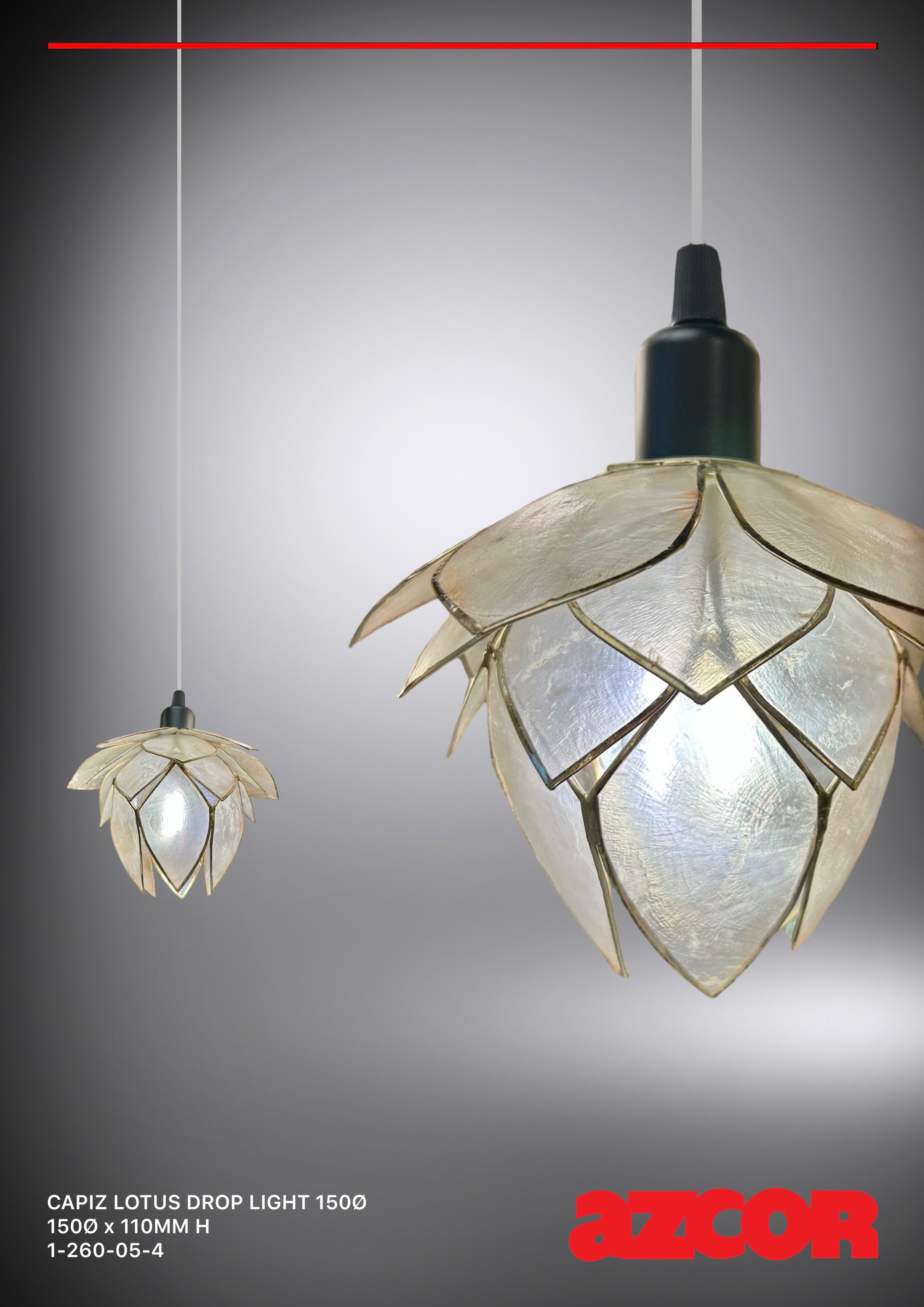 Capiz Lotus Single Drop Light