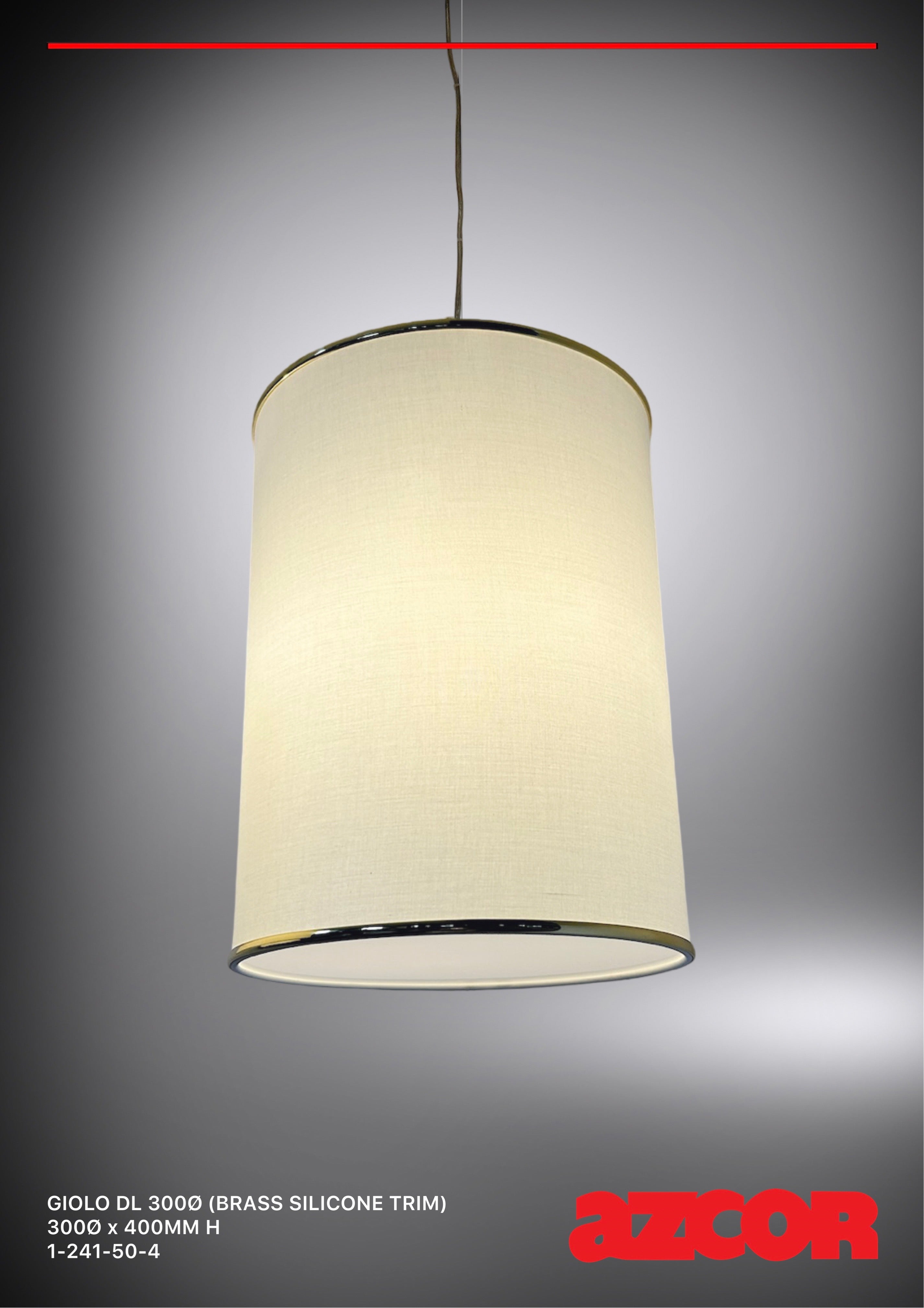 Giolo Drop Light with Brass Silicone Trim