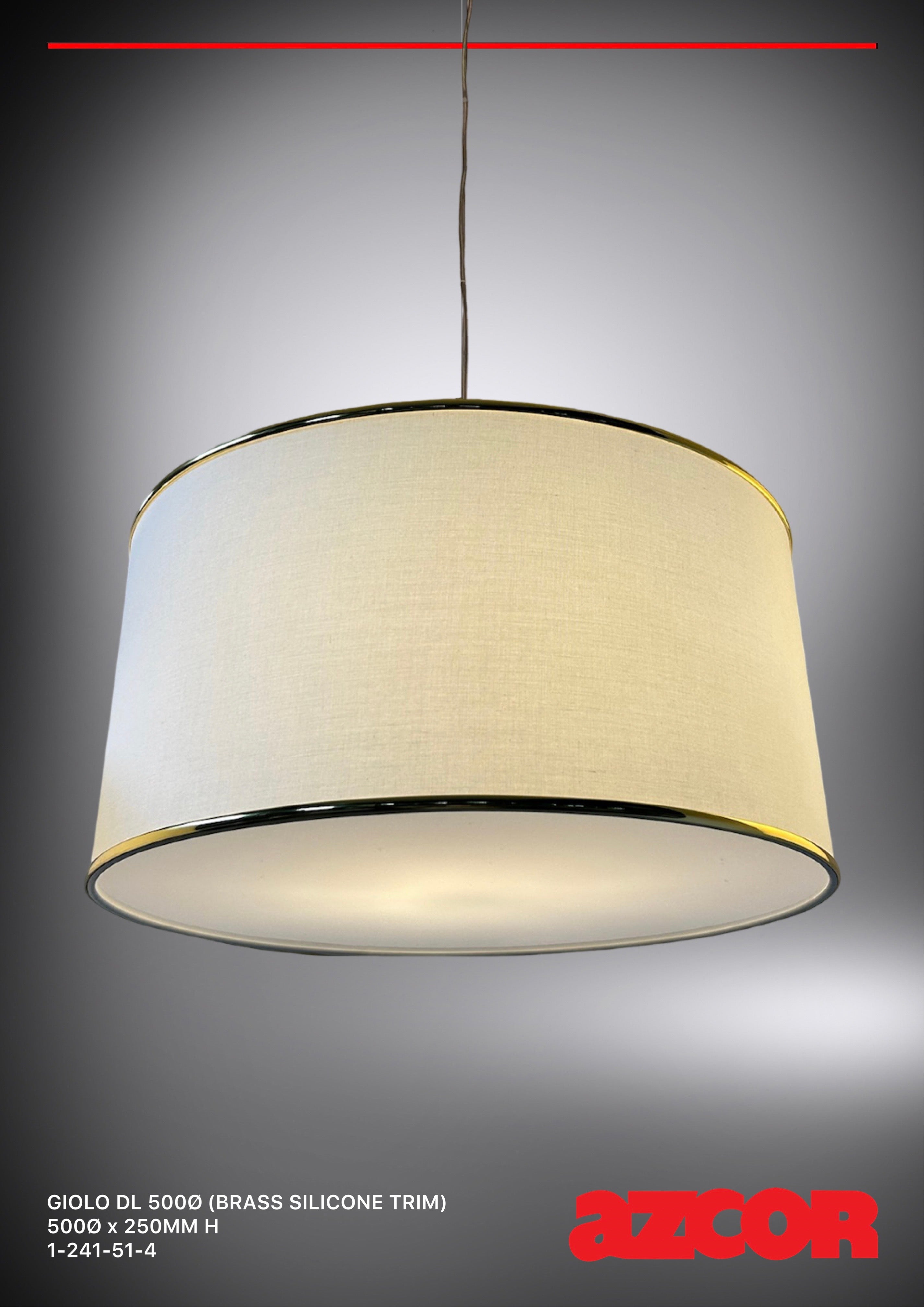 Giolo Drop Light with Brass Silicone Trim
