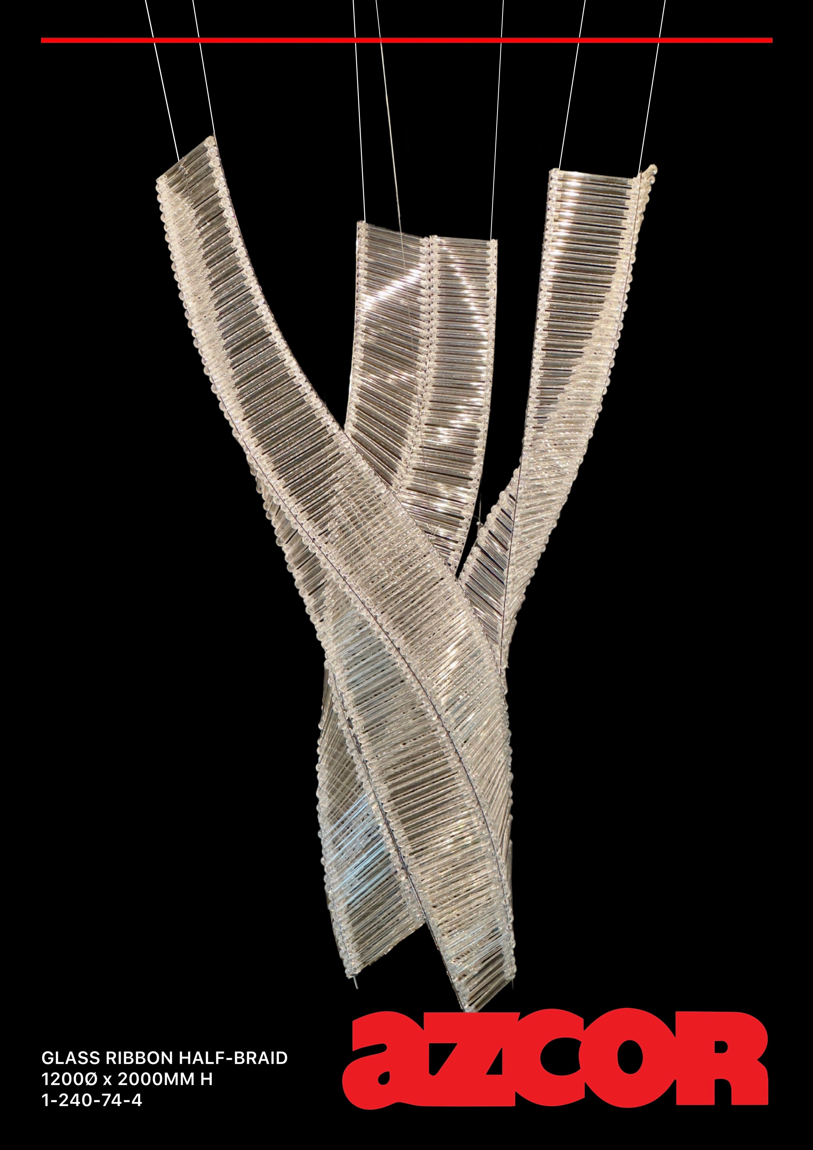 Glass Ribbon Half-Braid Chandelier