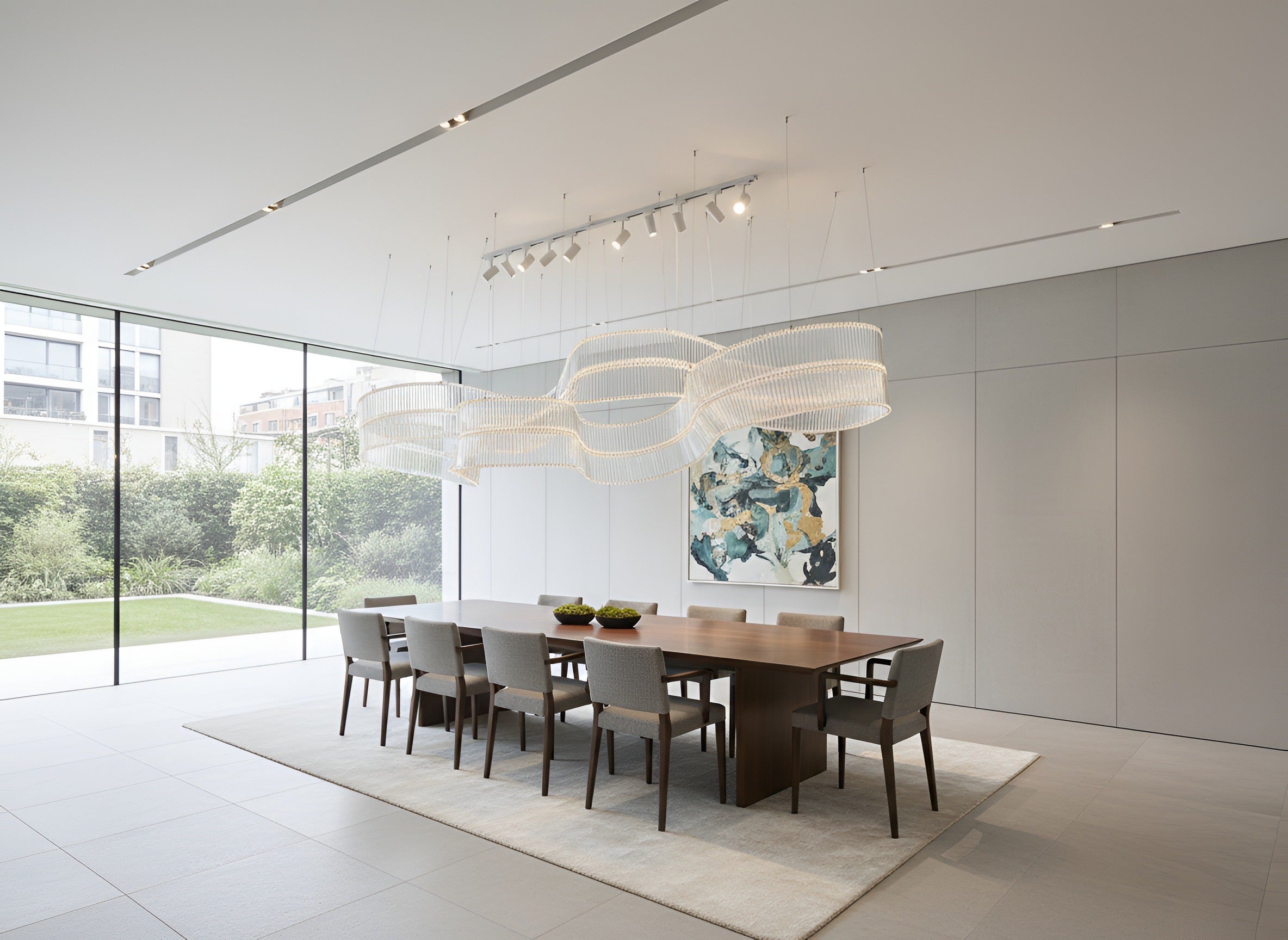 Glass Ribbon Infinity Chandelier (2 Rows)