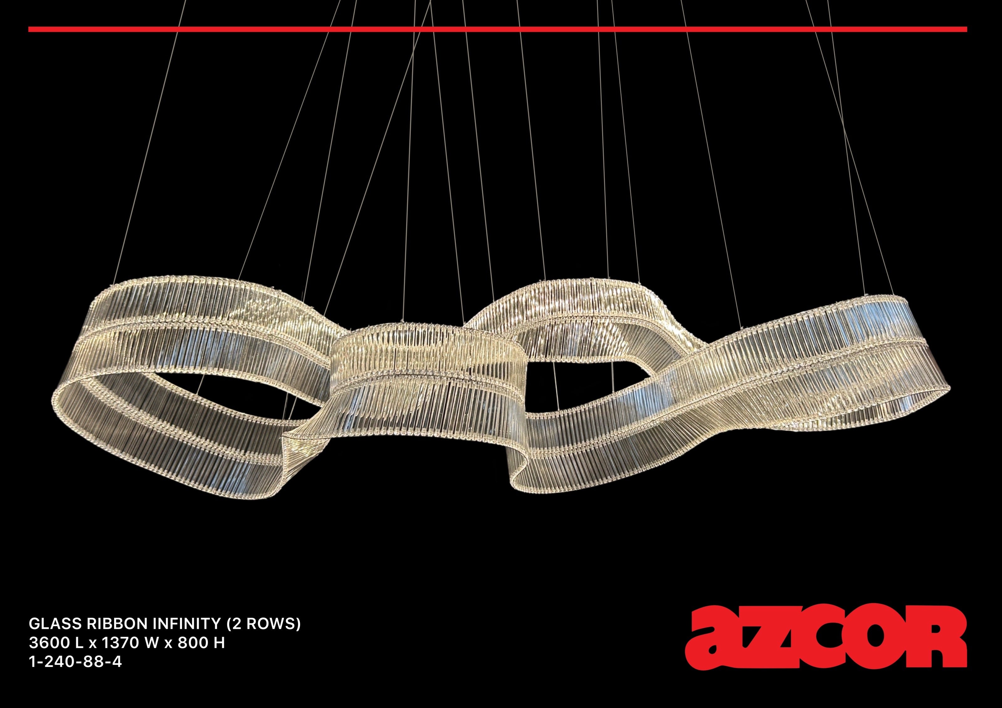 Glass Ribbon Infinity Chandelier (2 Rows)
