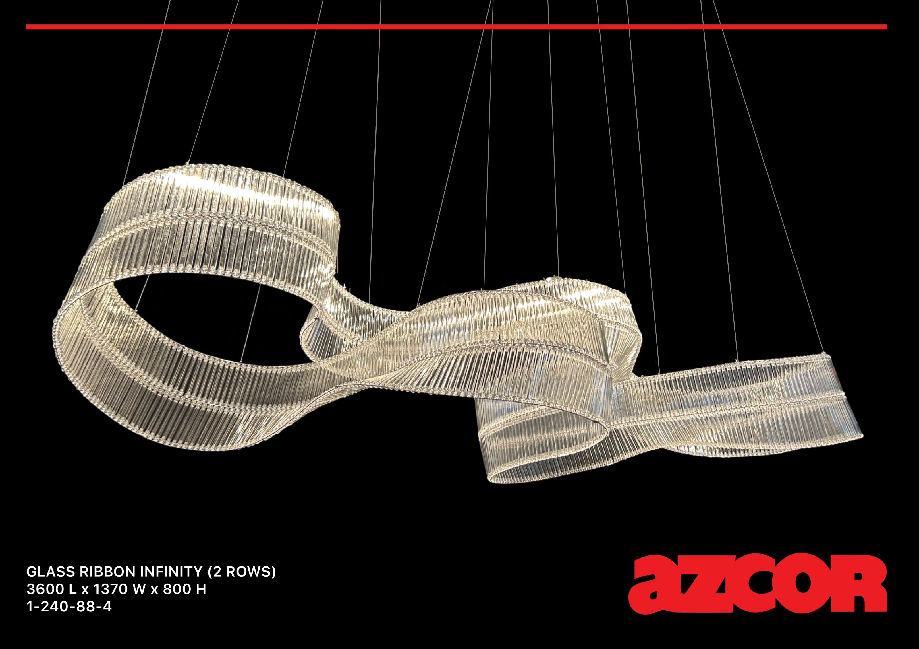 Glass Ribbon Infinity Chandelier (2 Rows)