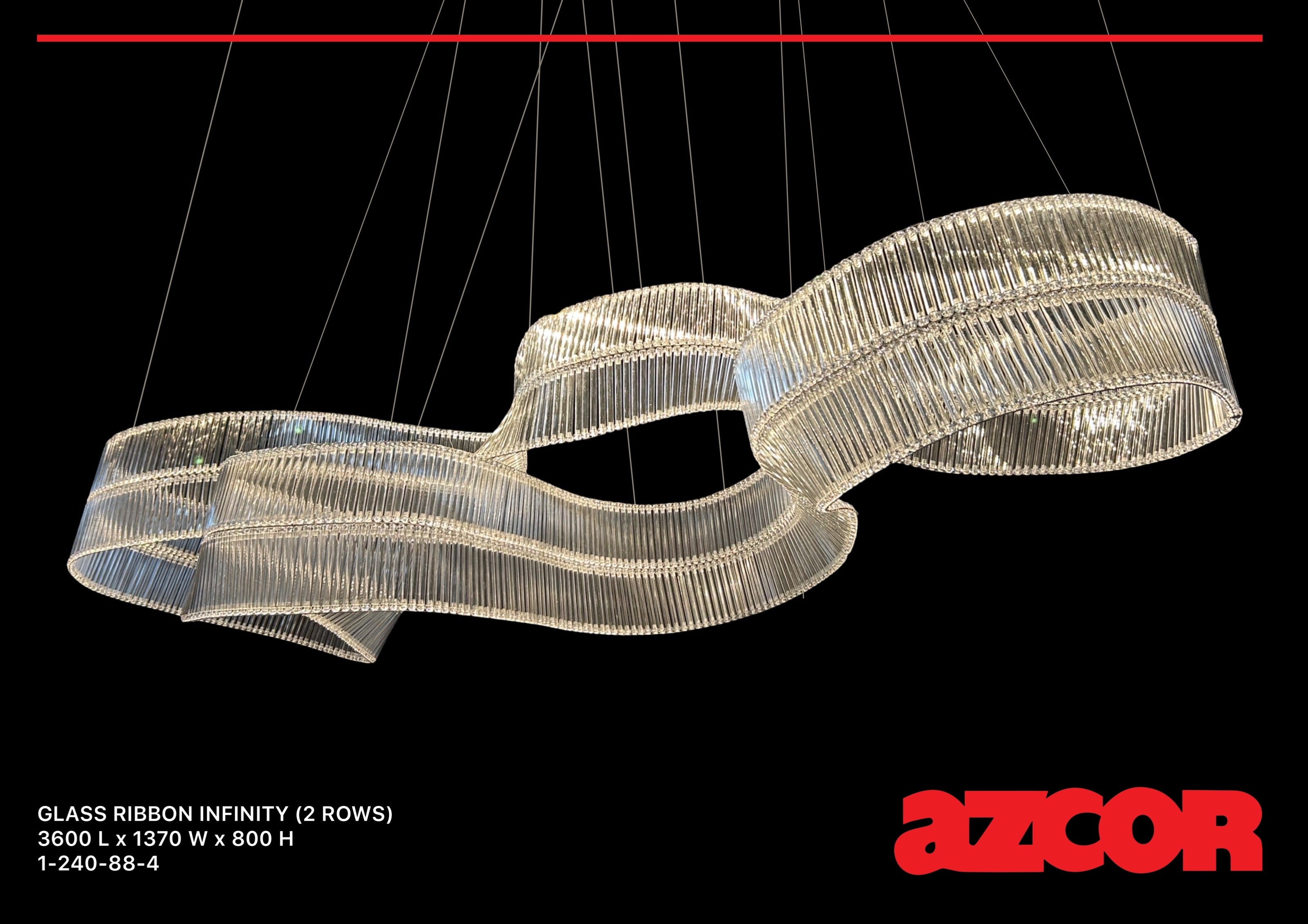 Glass Ribbon Infinity Chandelier (2 Rows)