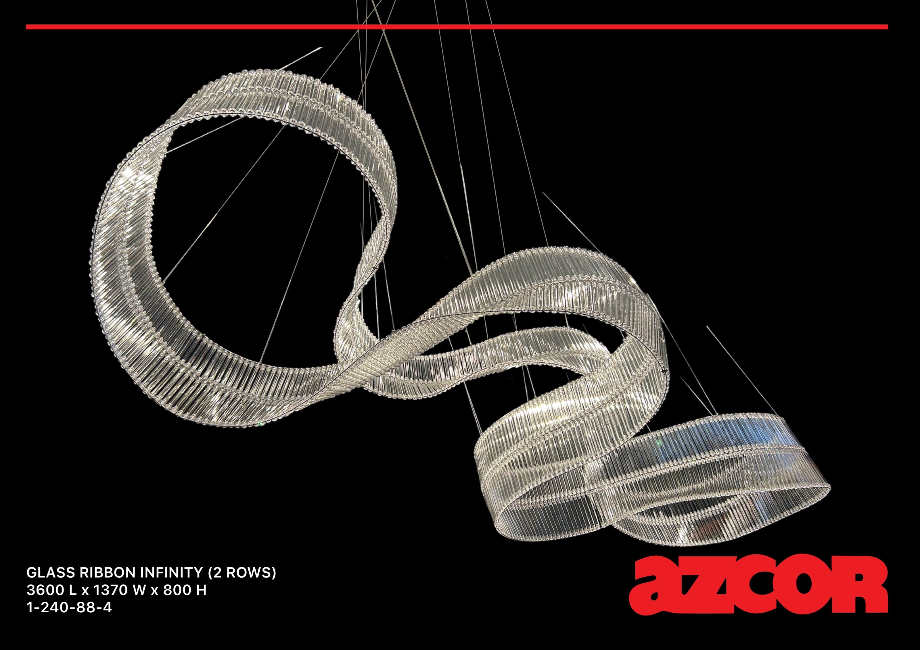 Glass Ribbon Infinity Chandelier (2 Rows)