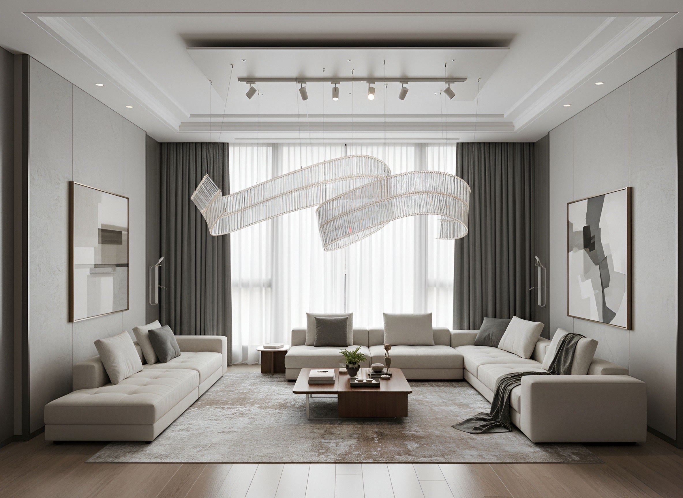 Glass Ribbon Loop Chandelier