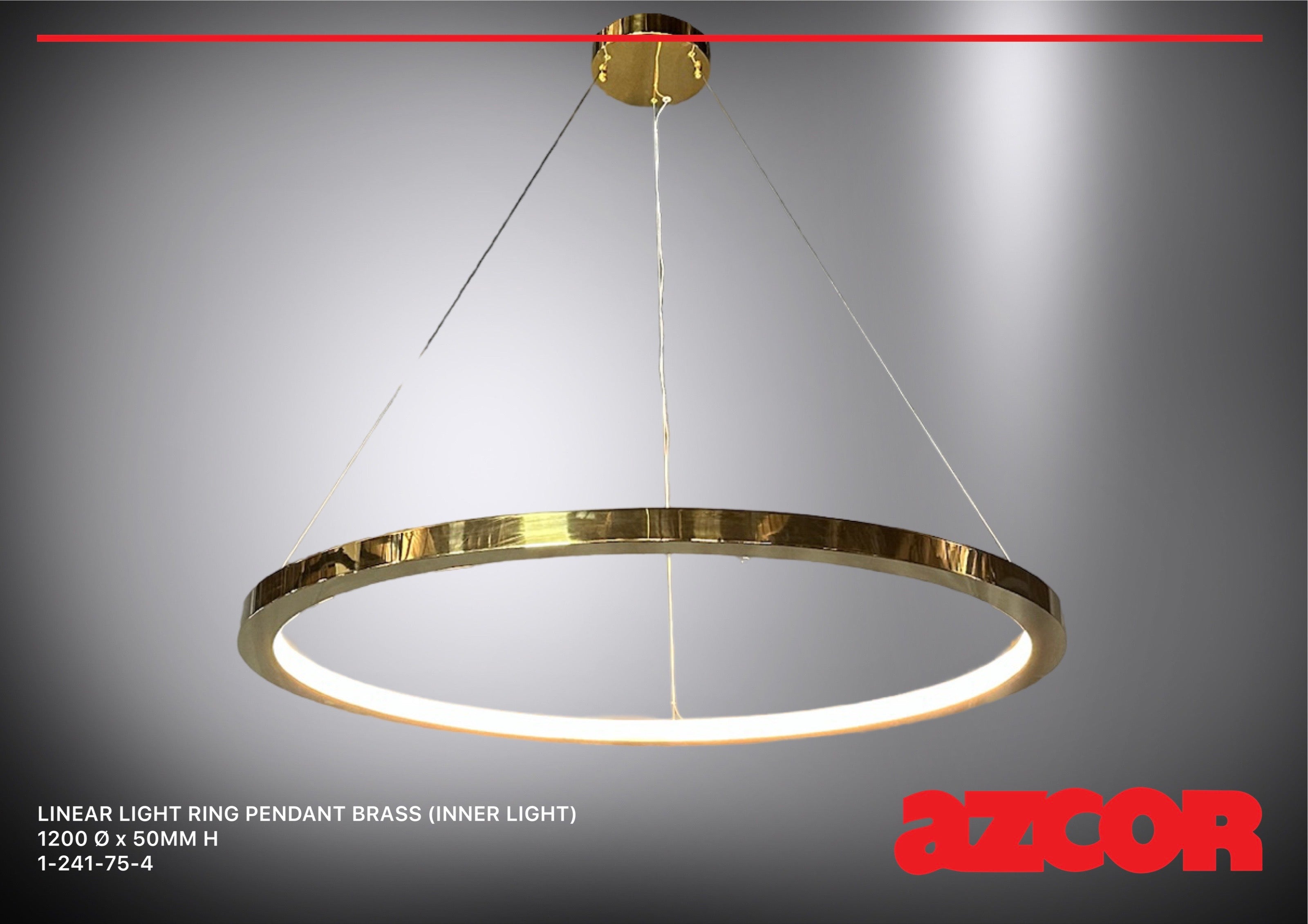 Linear Light Ring Pendant Brass (Inner Light)