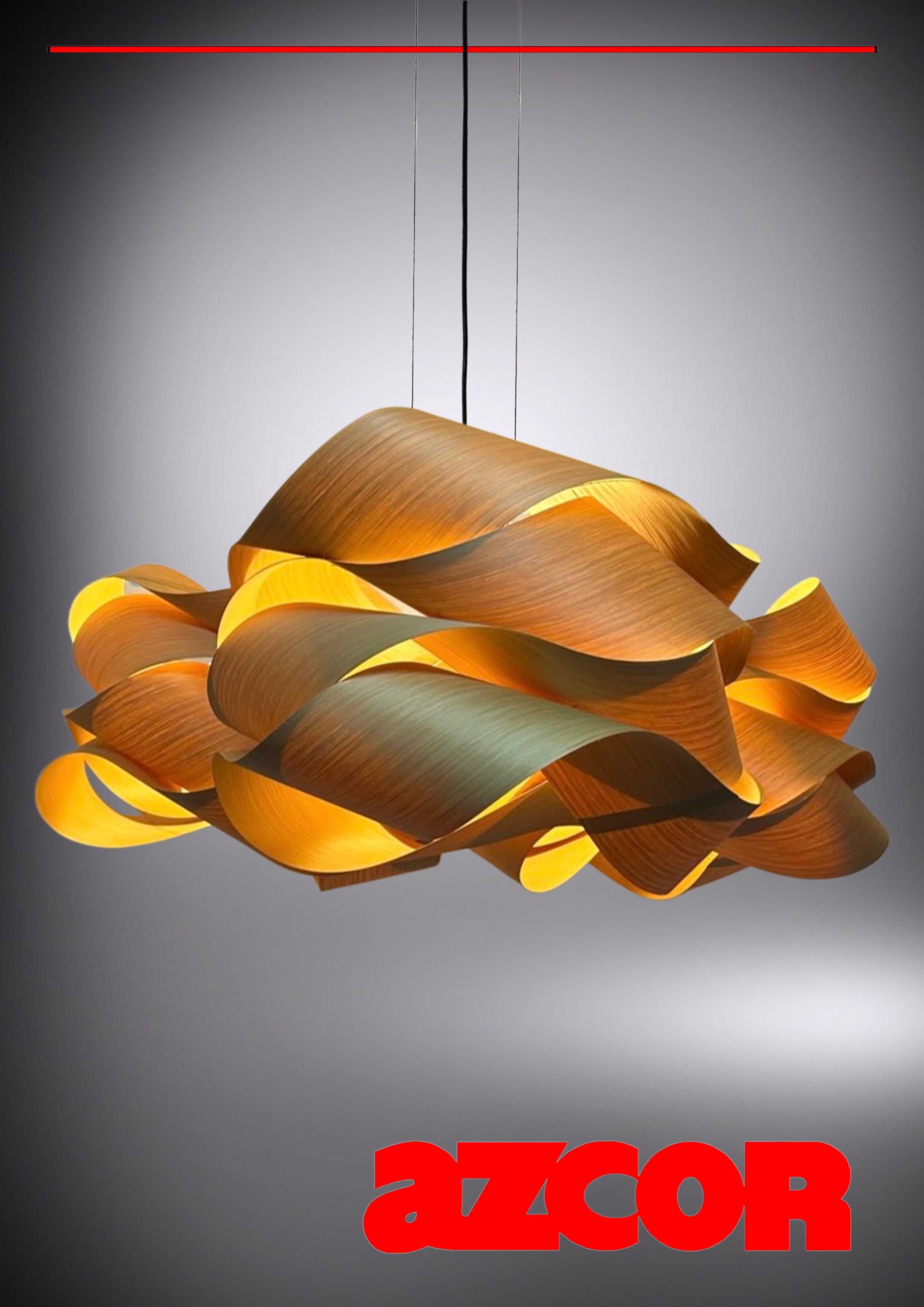 Mobius Wood Pendant Cluster 3