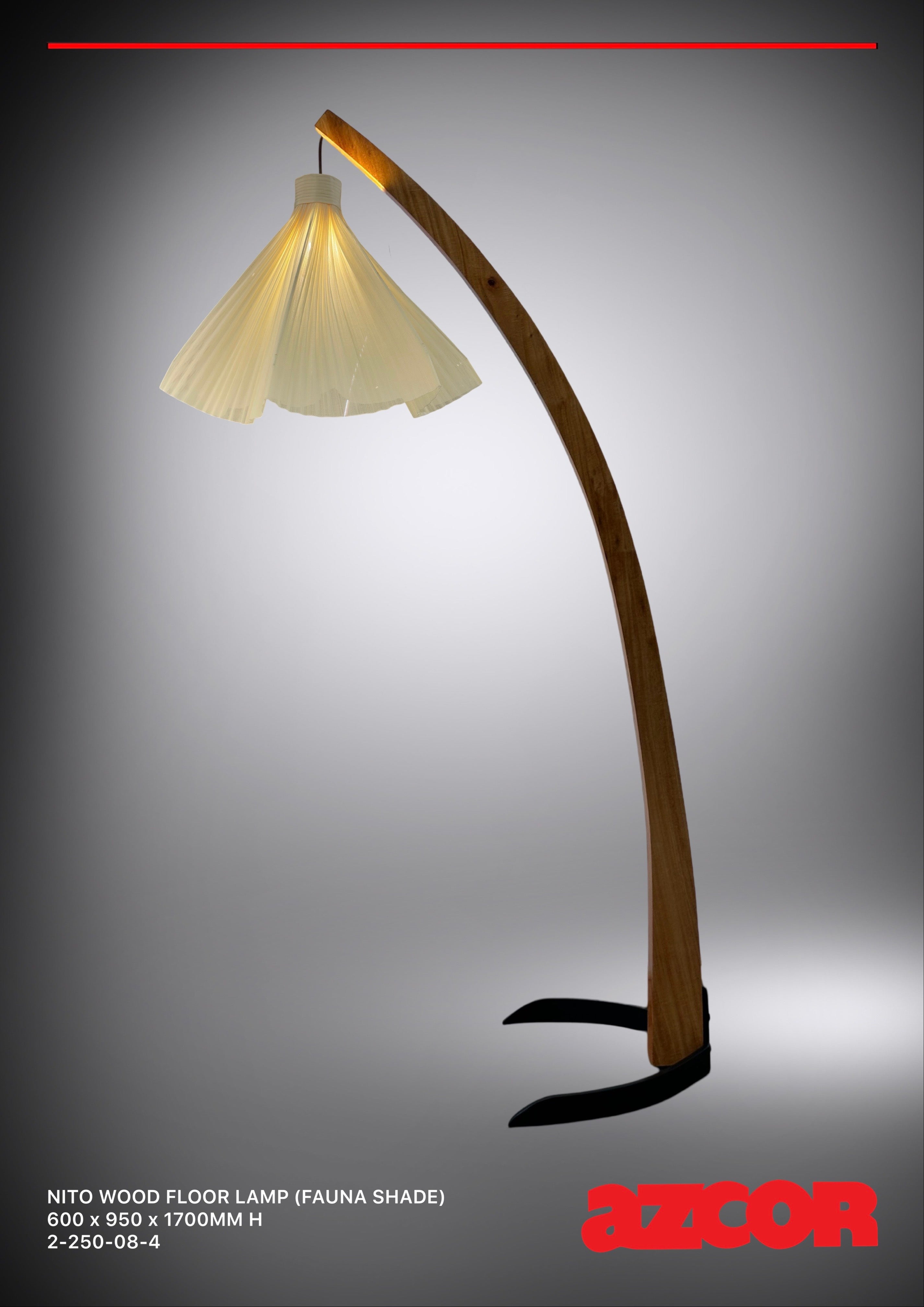 Nito Wood Floor Lamp (Flora Shade)