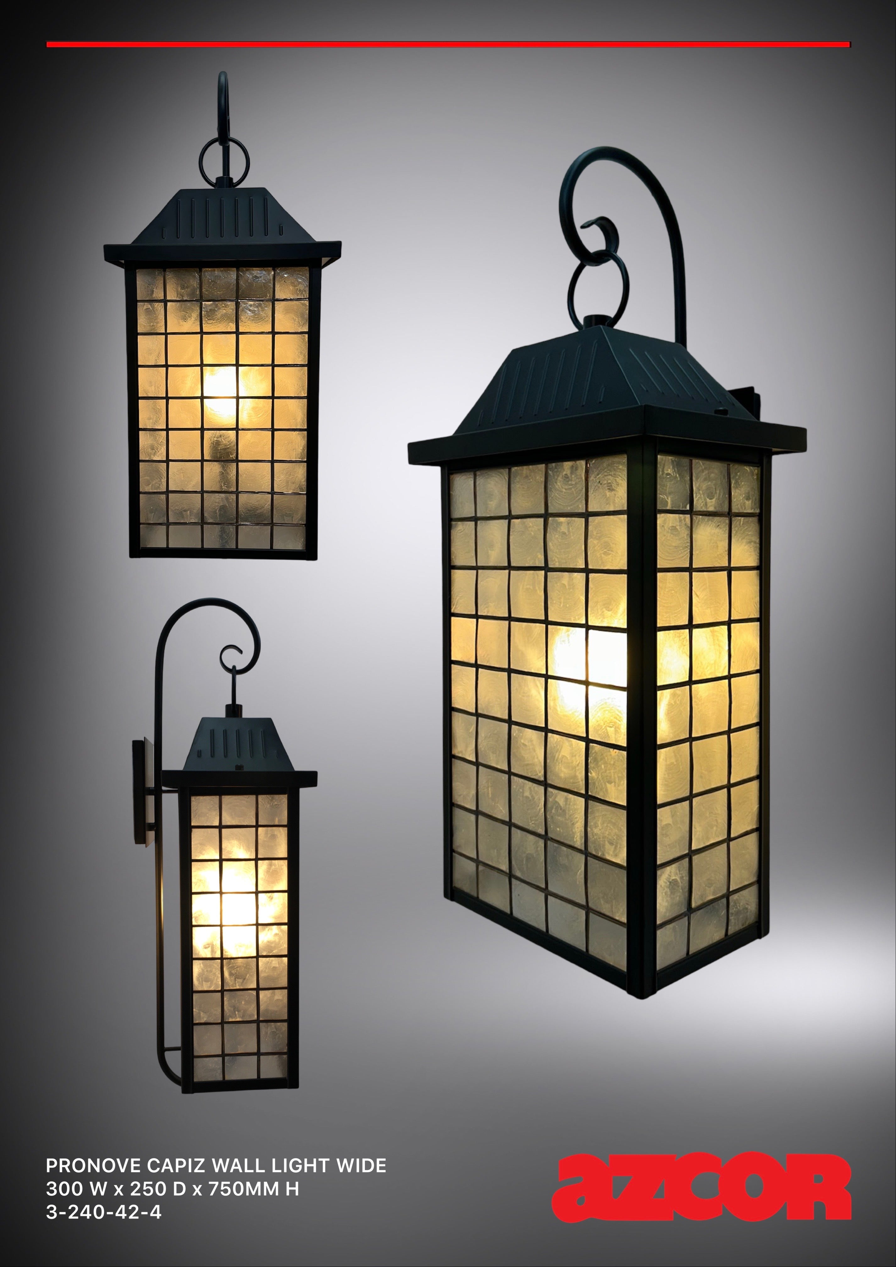 Pronove Capiz Wall Light Wide