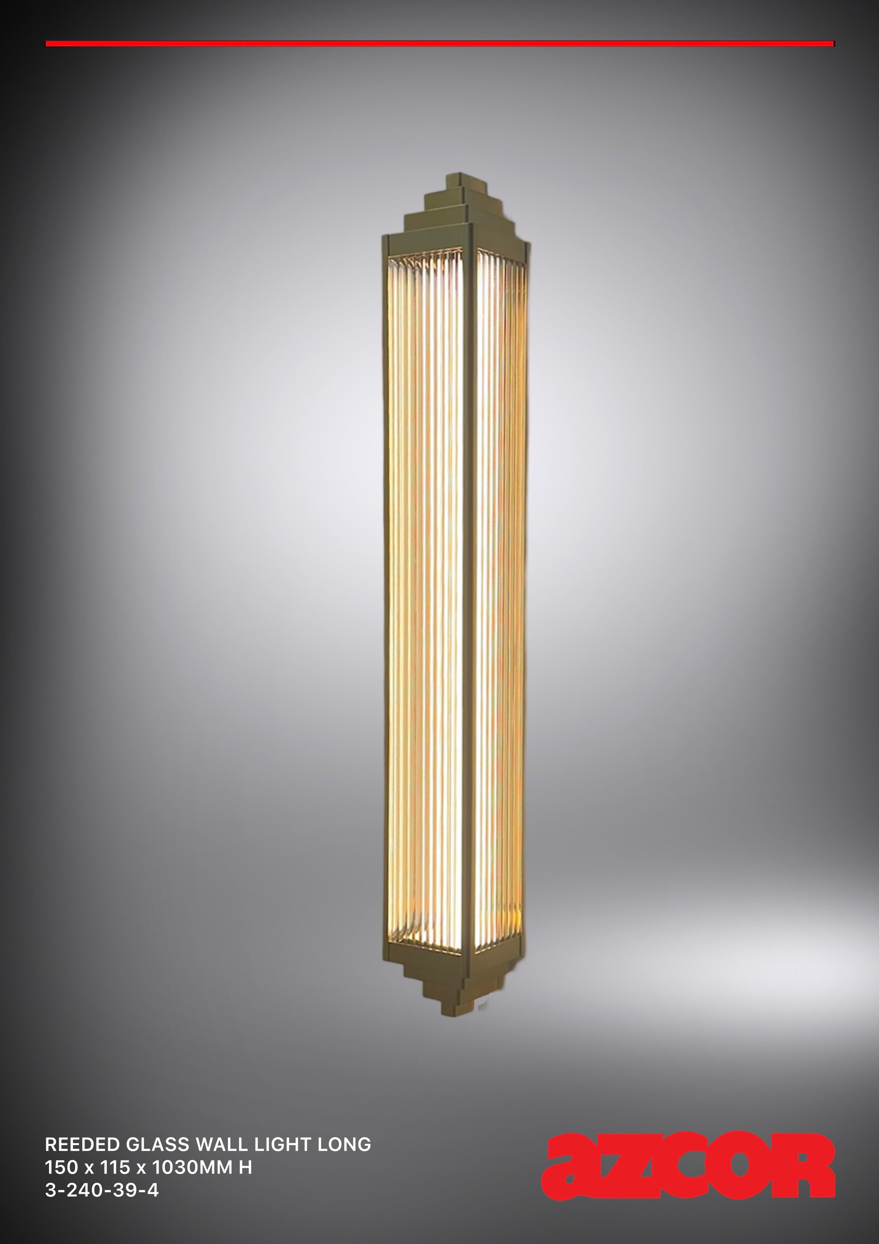 Prime Reeded Glass Long Wall Light