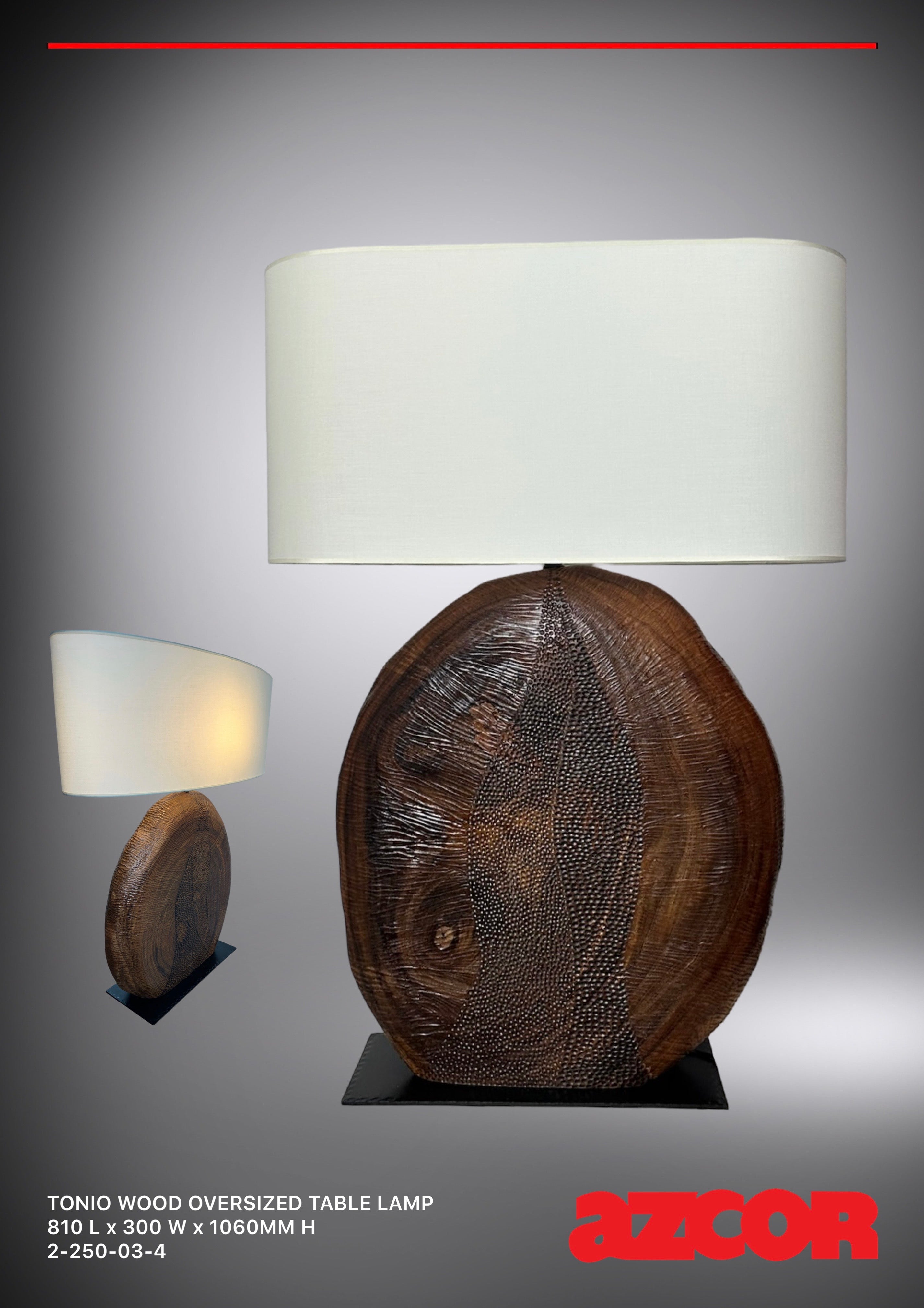 Tonio Wood Overized Table Lamp
