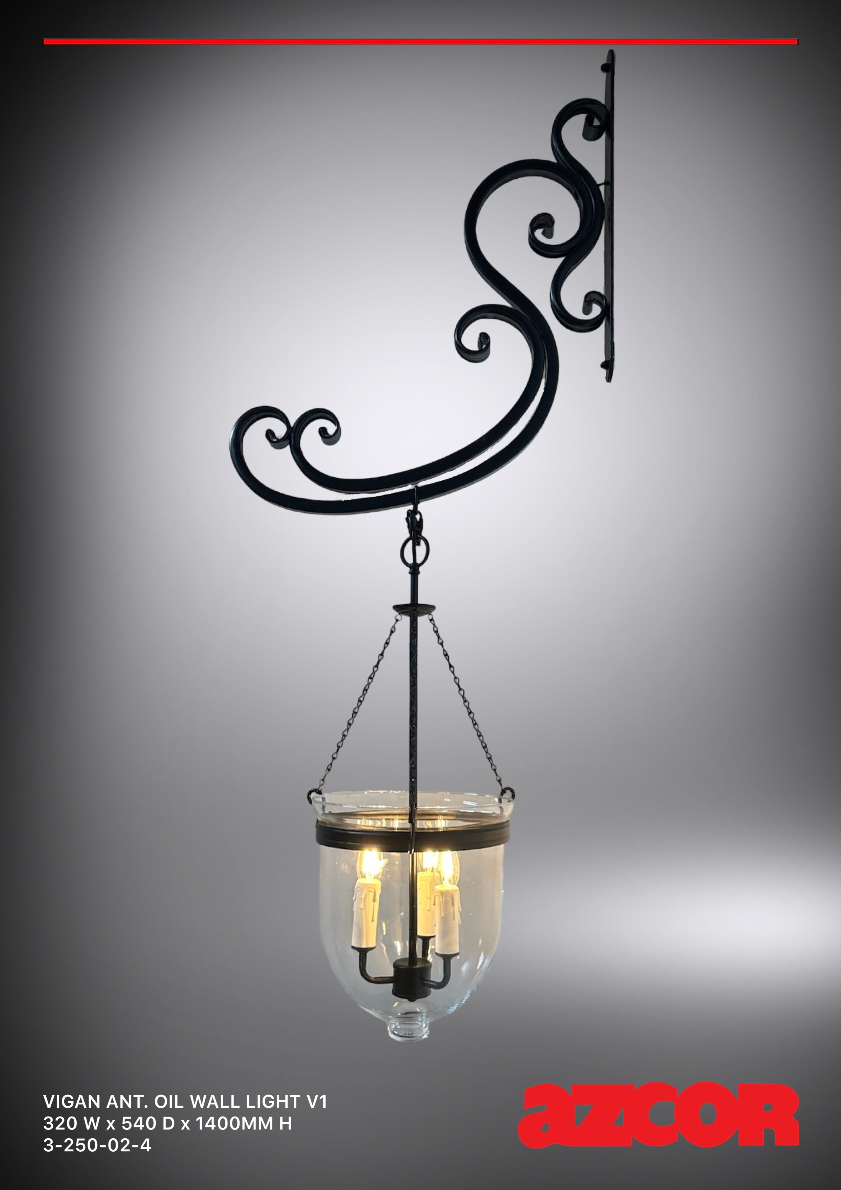 Vigan Antique Oil Glass Wall Light V1