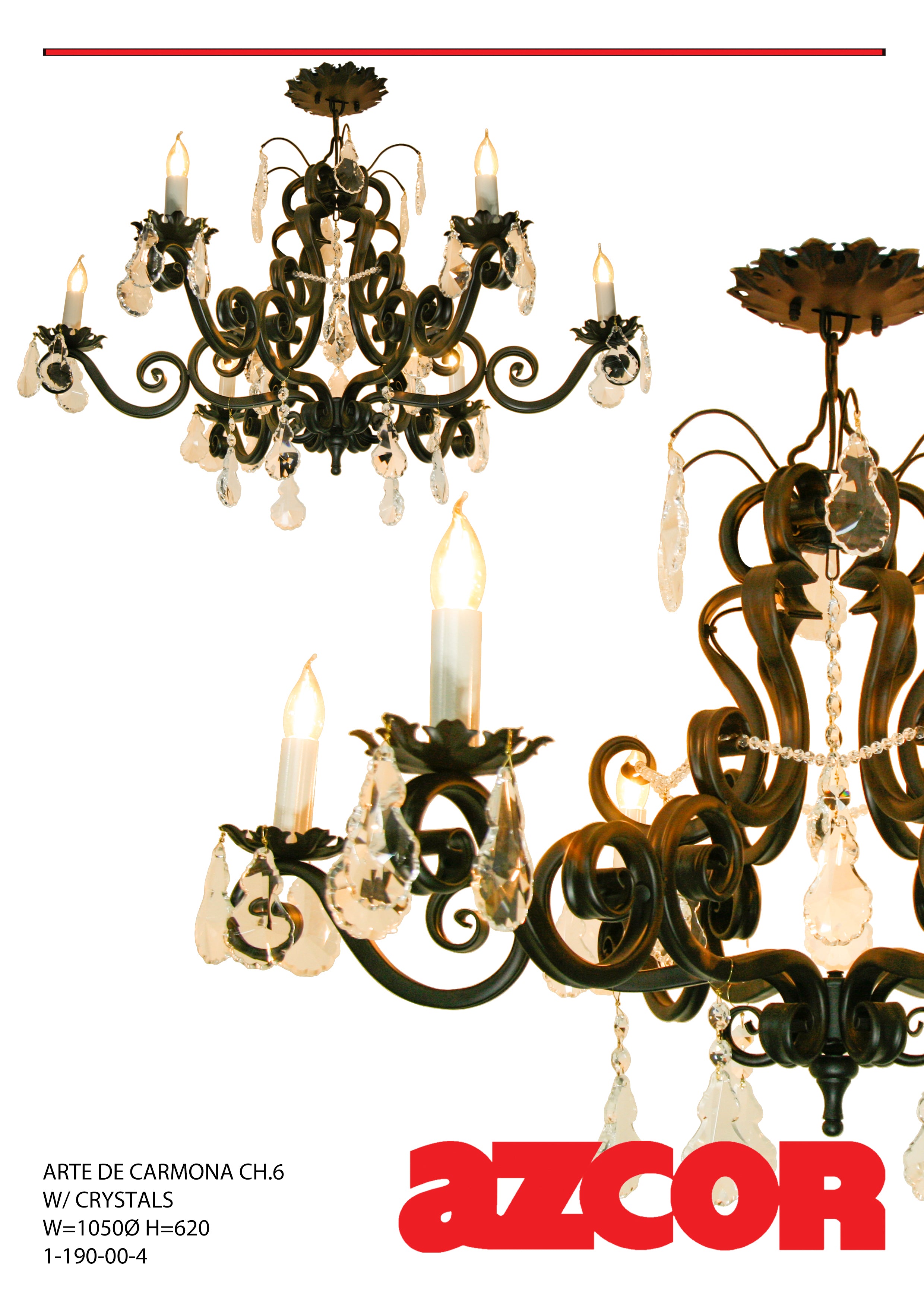 Arte De Carmona Chandelier 6 with Crystals