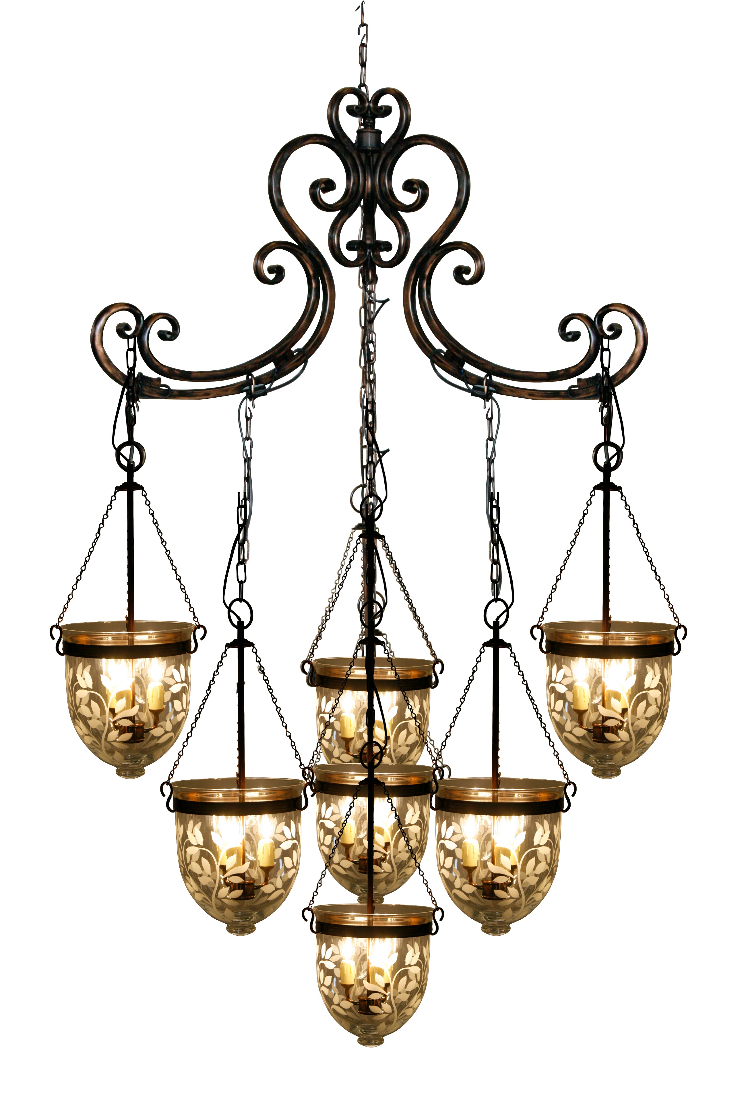 Arte De Vigan Antique Oil Chandelier 7