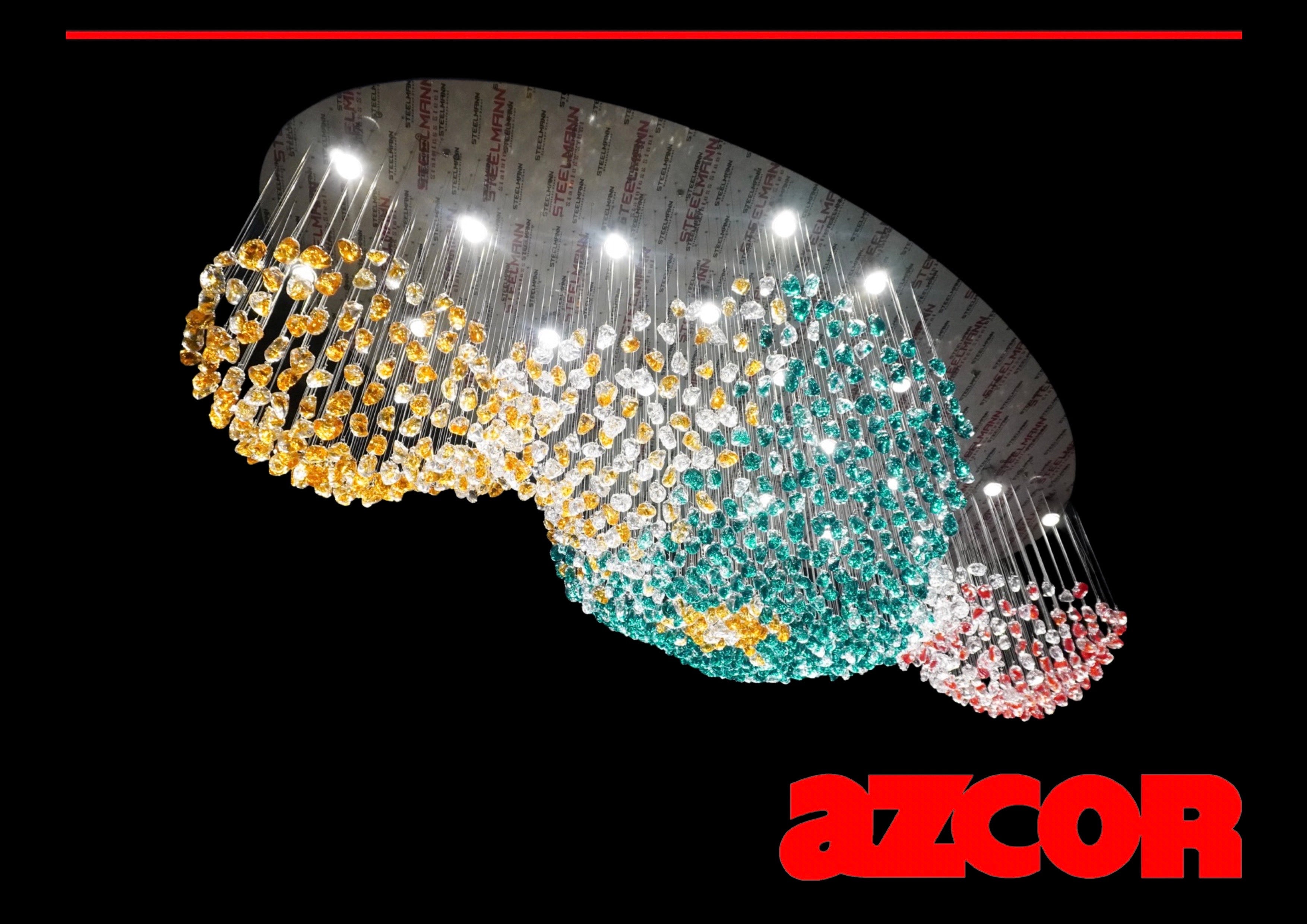 Bohemian Glass | Stone Chandelier Oval