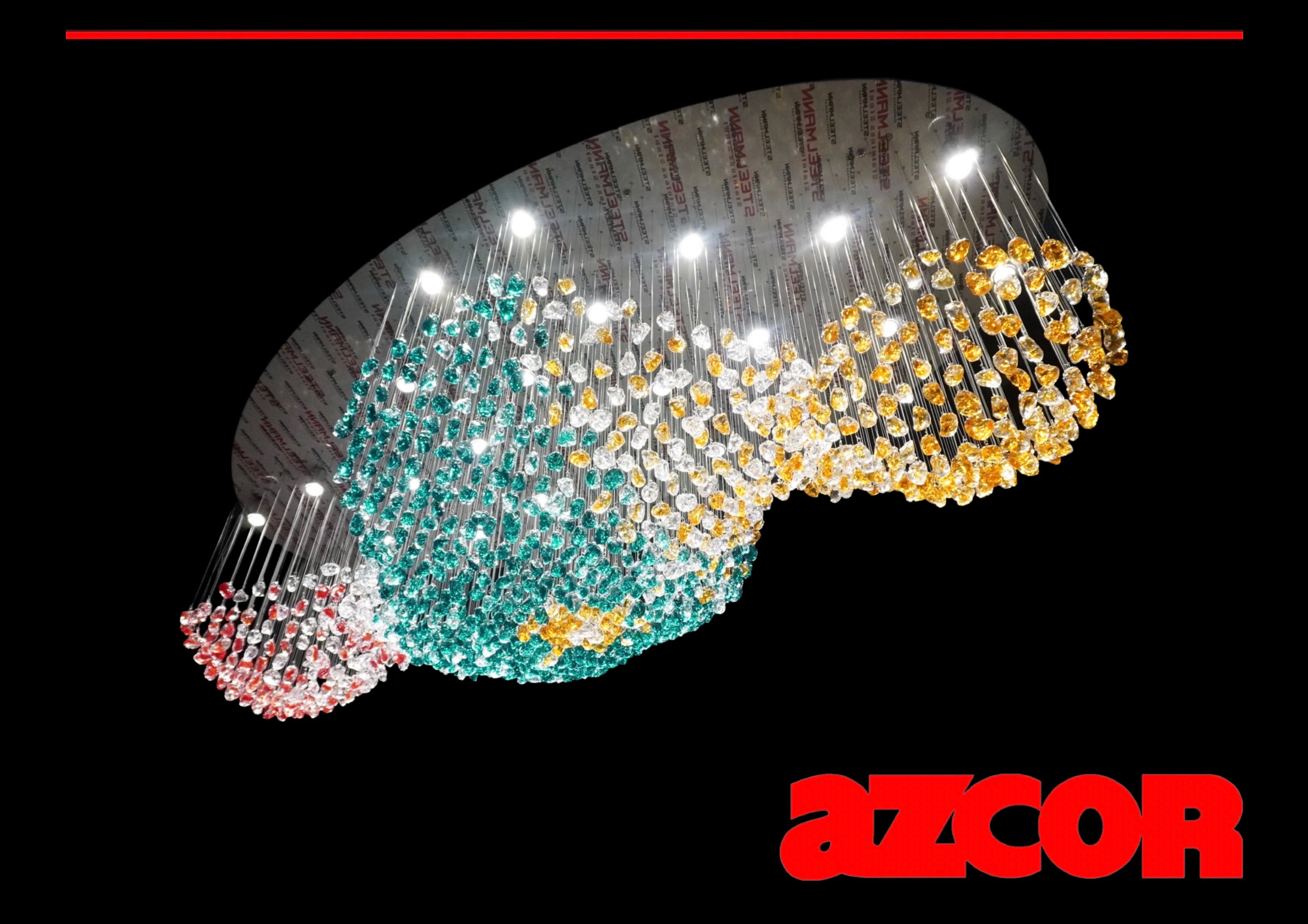 Bohemian Glass | Stone Chandelier Oval