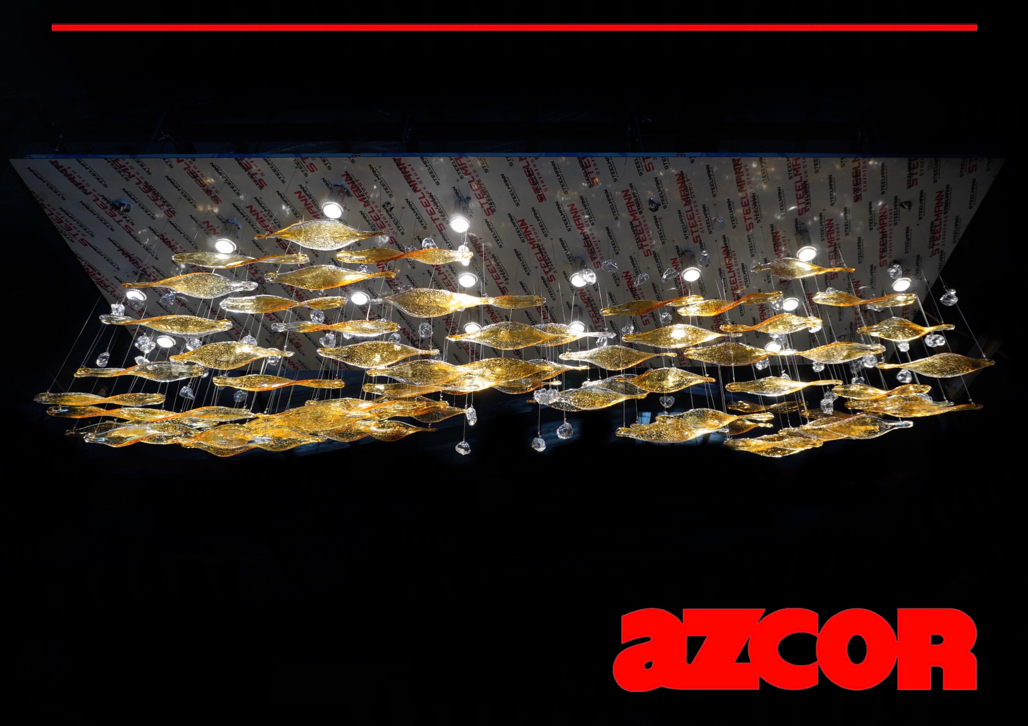 Bohemian Glass | Wave x Stone Chandelier 2400