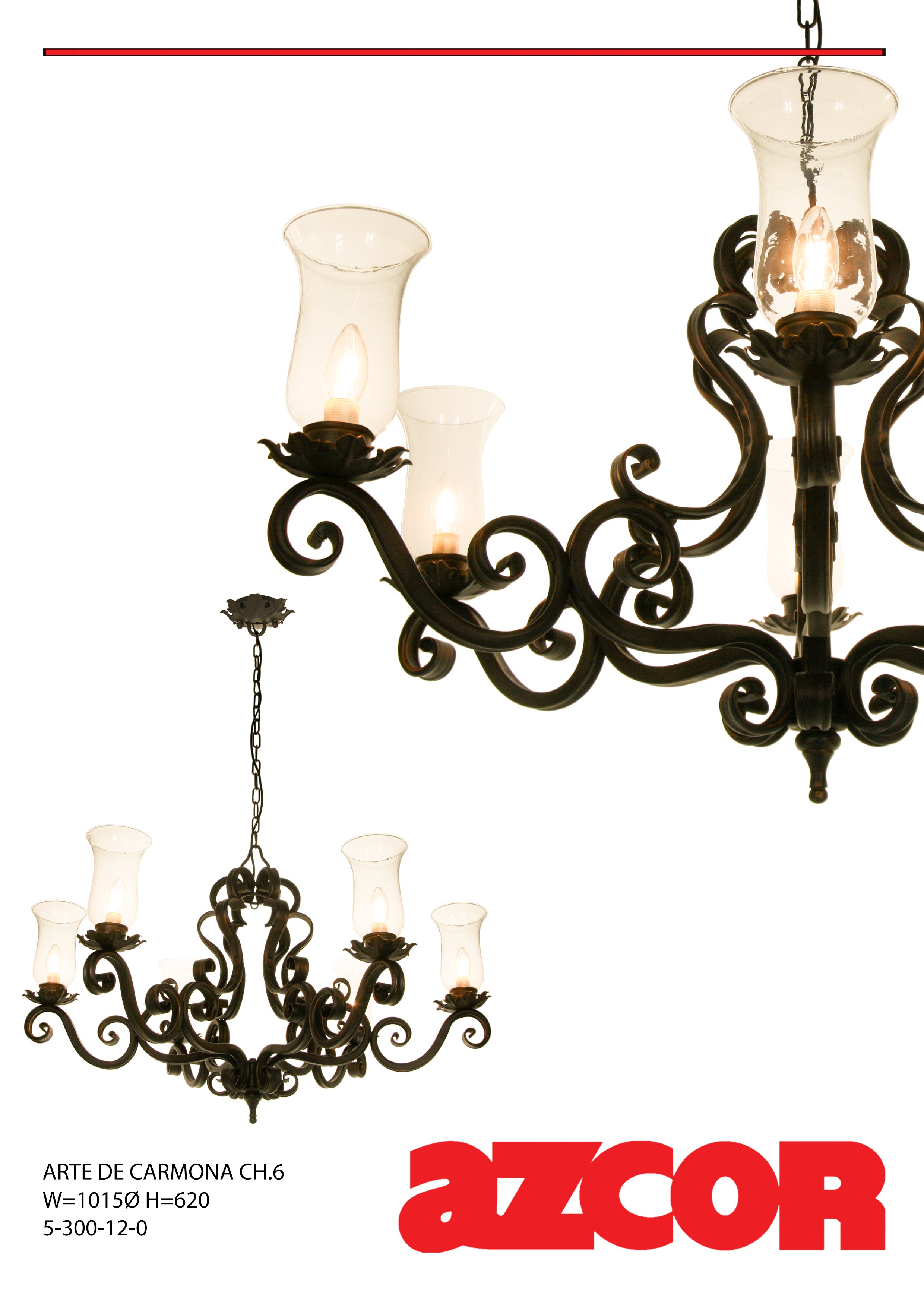 Arte De Carmona Chandelier 6 (Verina Glass)