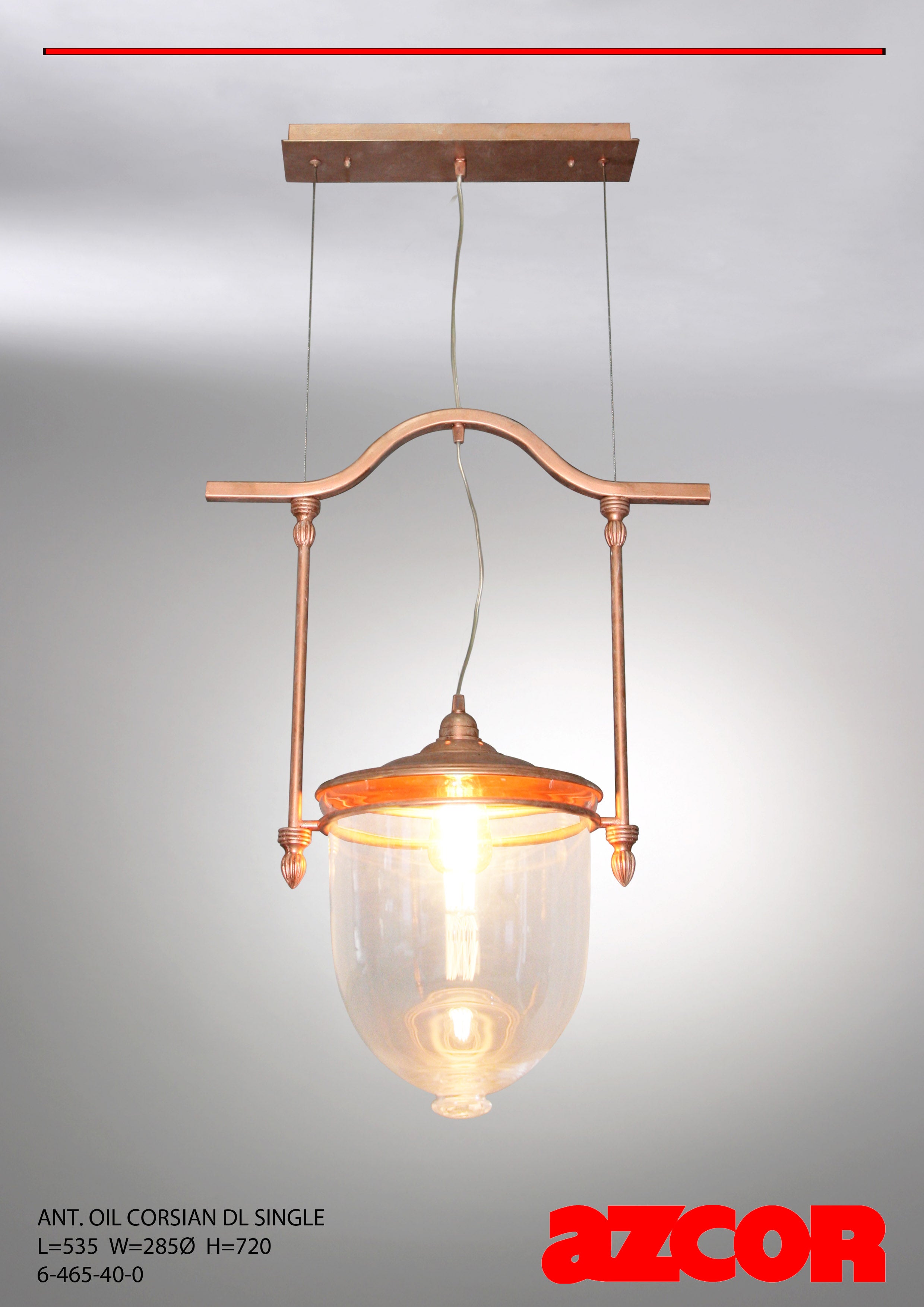 Antique Oil Corsian Drop Light