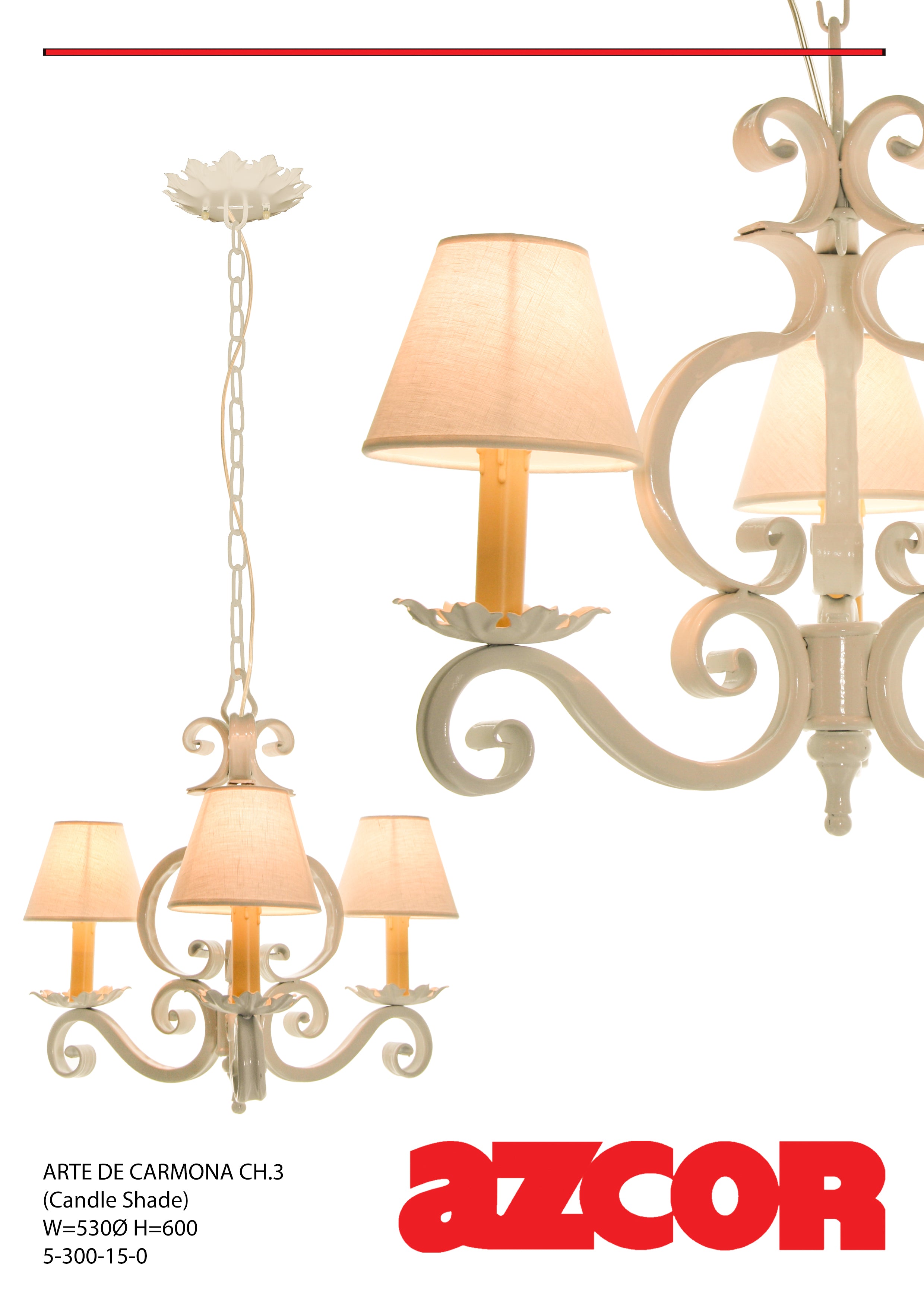 Arte De Carmona Chandelier 3 (Fabric Shade)