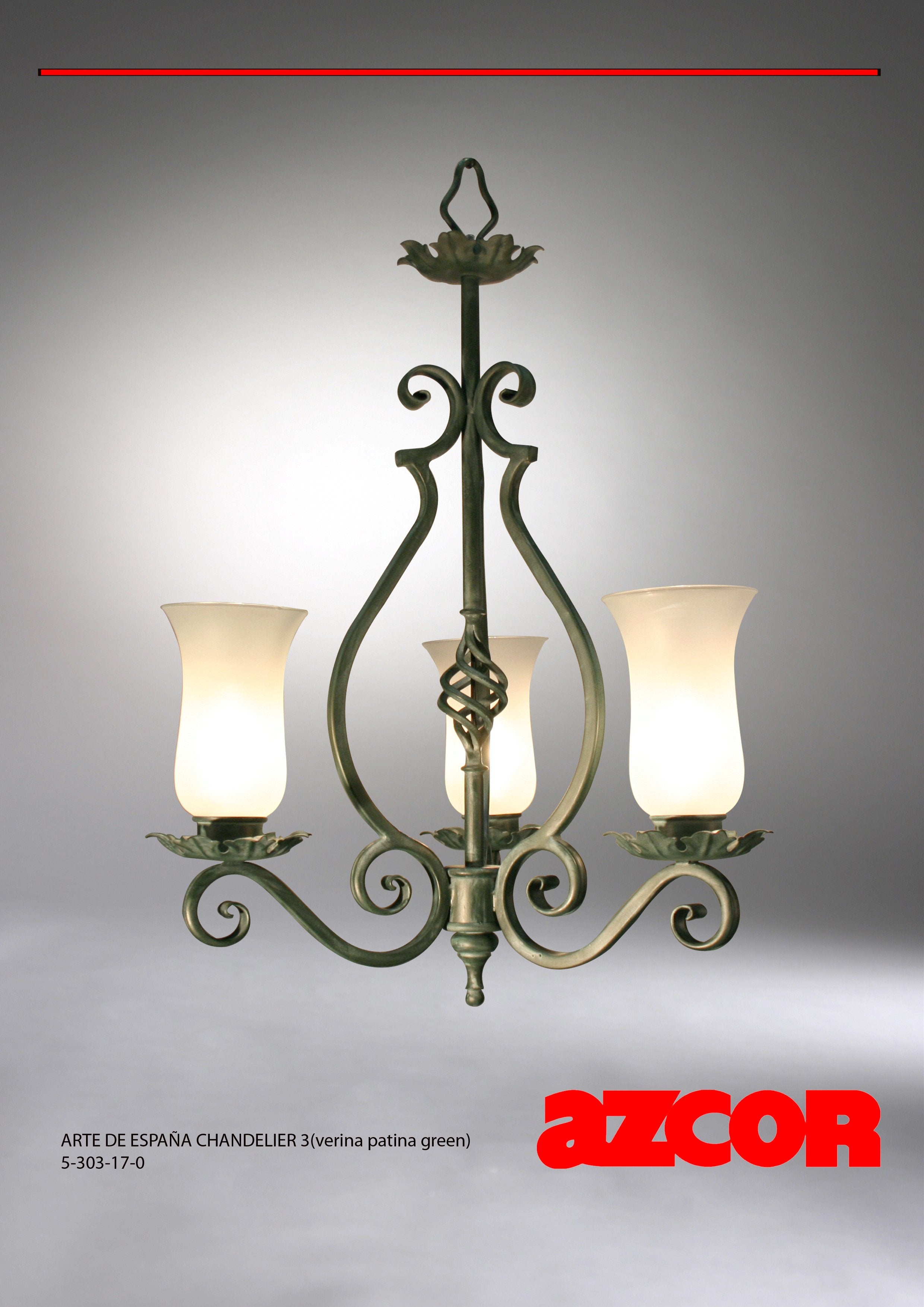 Arte De España Chandelier 3 (Verina Glass) w/ Basket