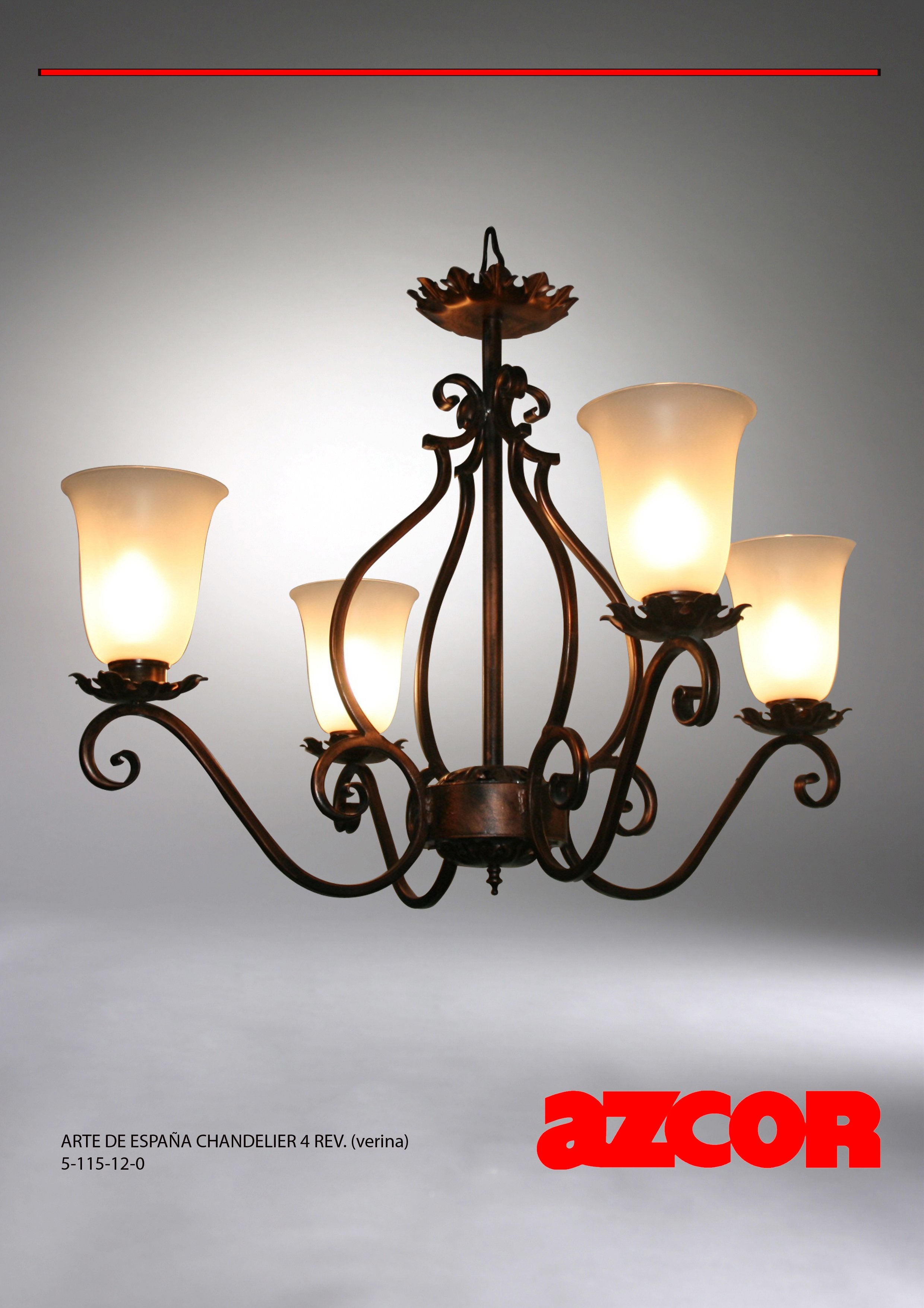 Arte De España Chandelier 4 (Bell Glass)