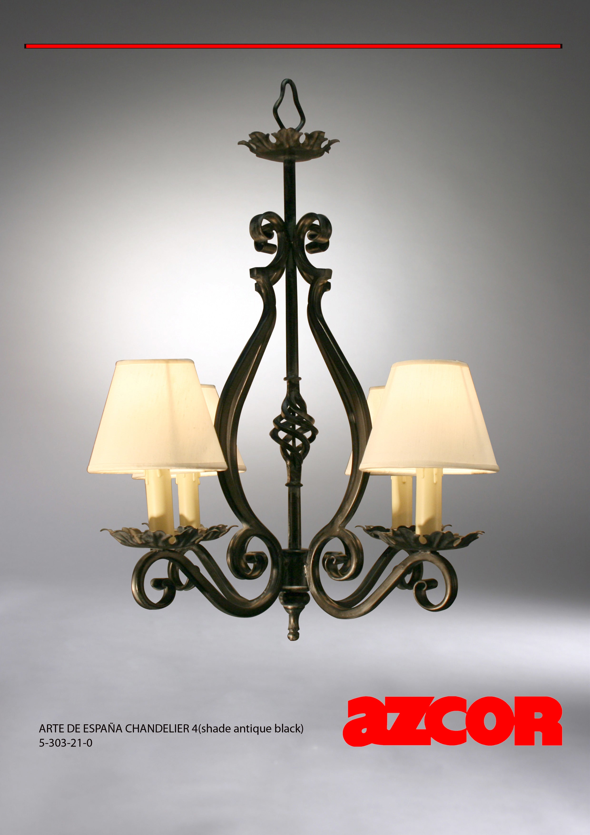 Arte De España Chandelier 4 (Candle Shade) w/ Basket