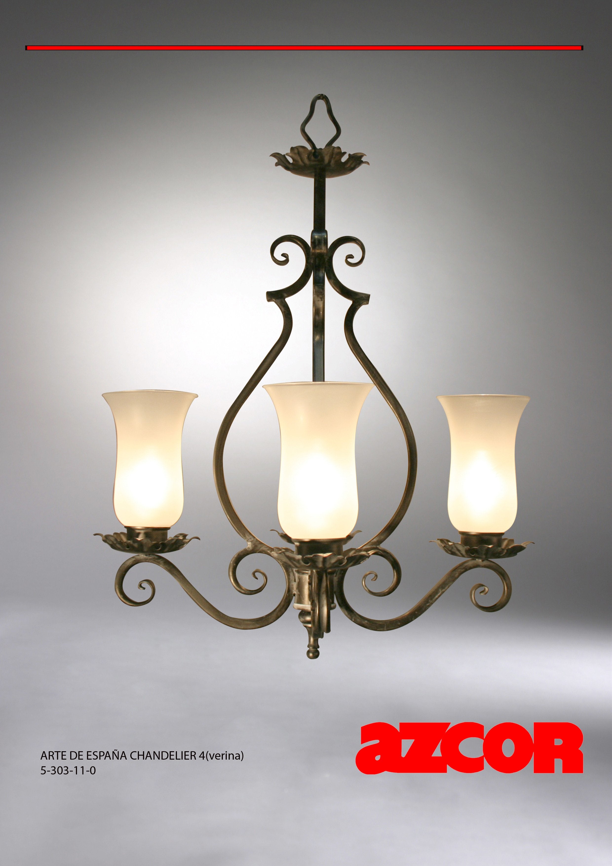 Arte De España Chandelier 4 (Verina Glass) w/ Basket