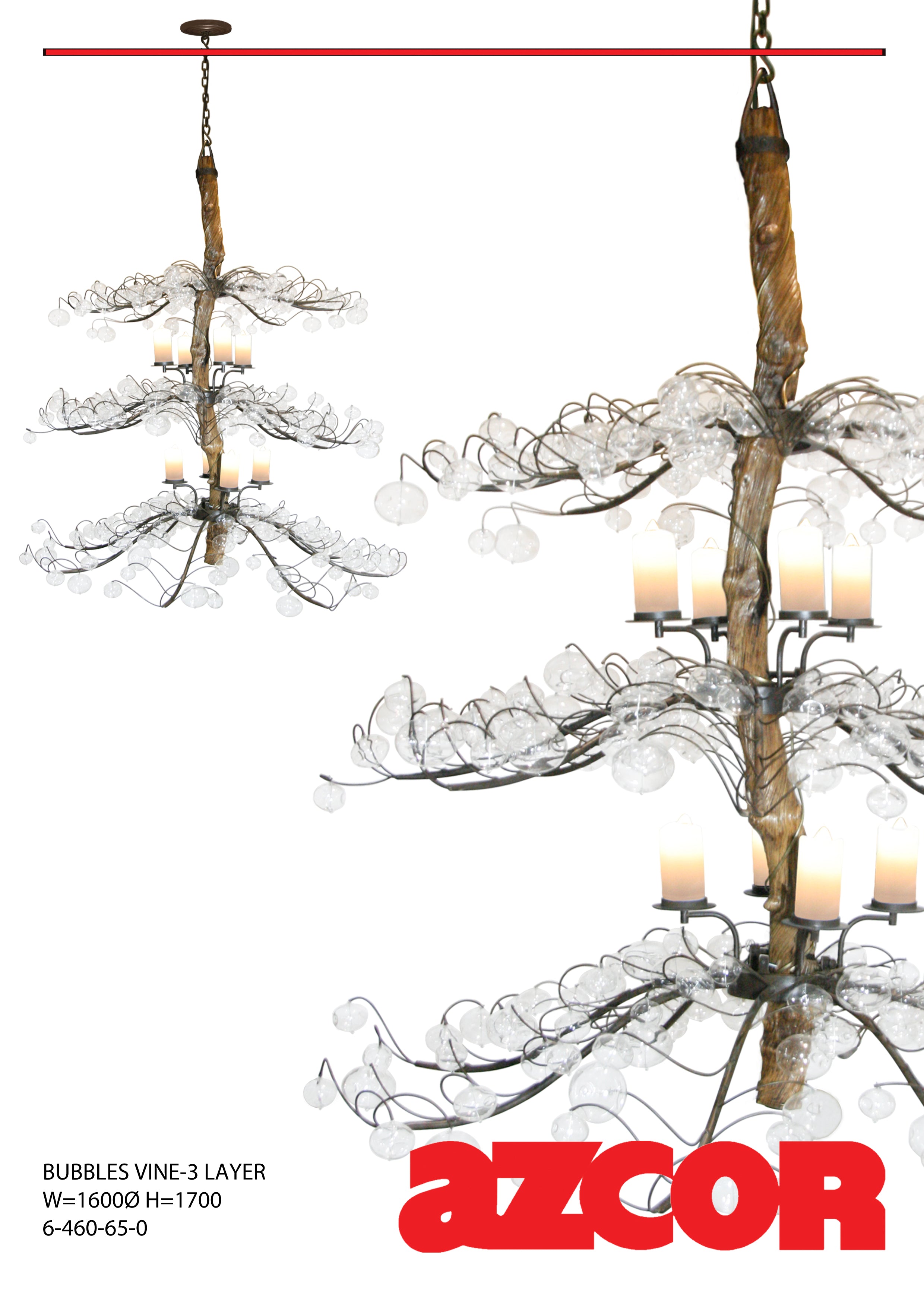 Bubbles Vine Chandelier 3 Layer