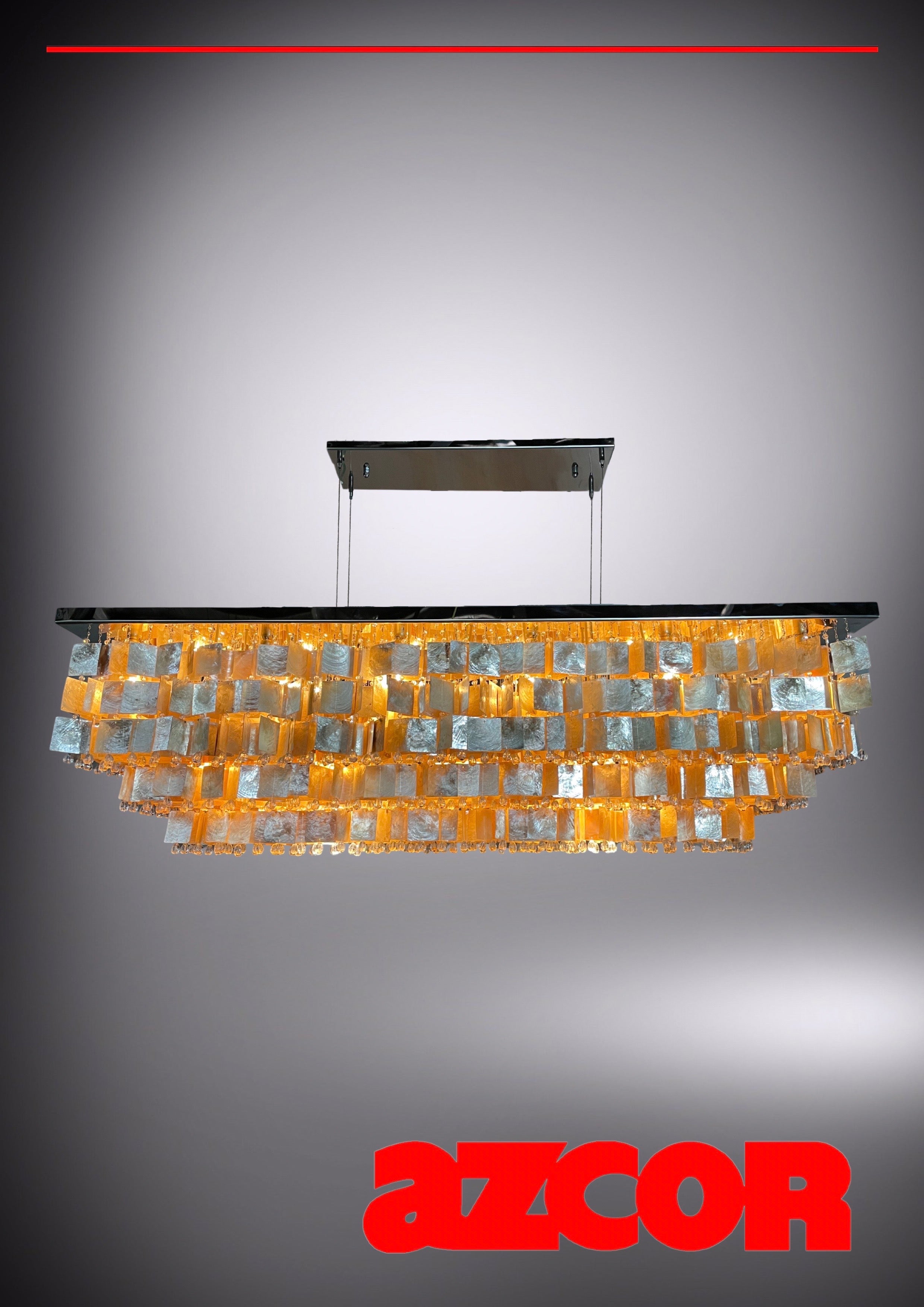 Capiz Gold Curtain Dining Light 1600