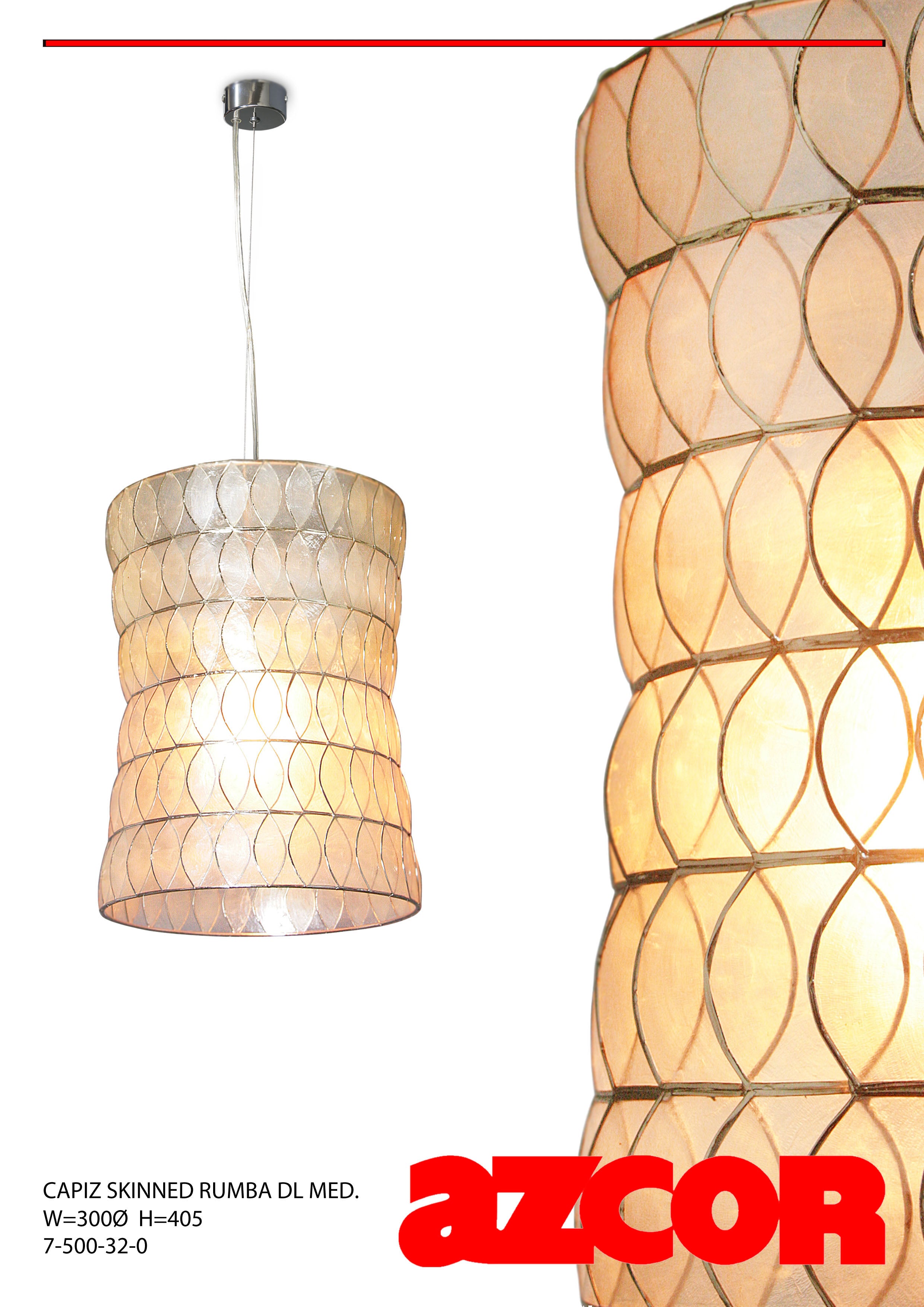 Capiz Skinned Rumba Drop Light Medium