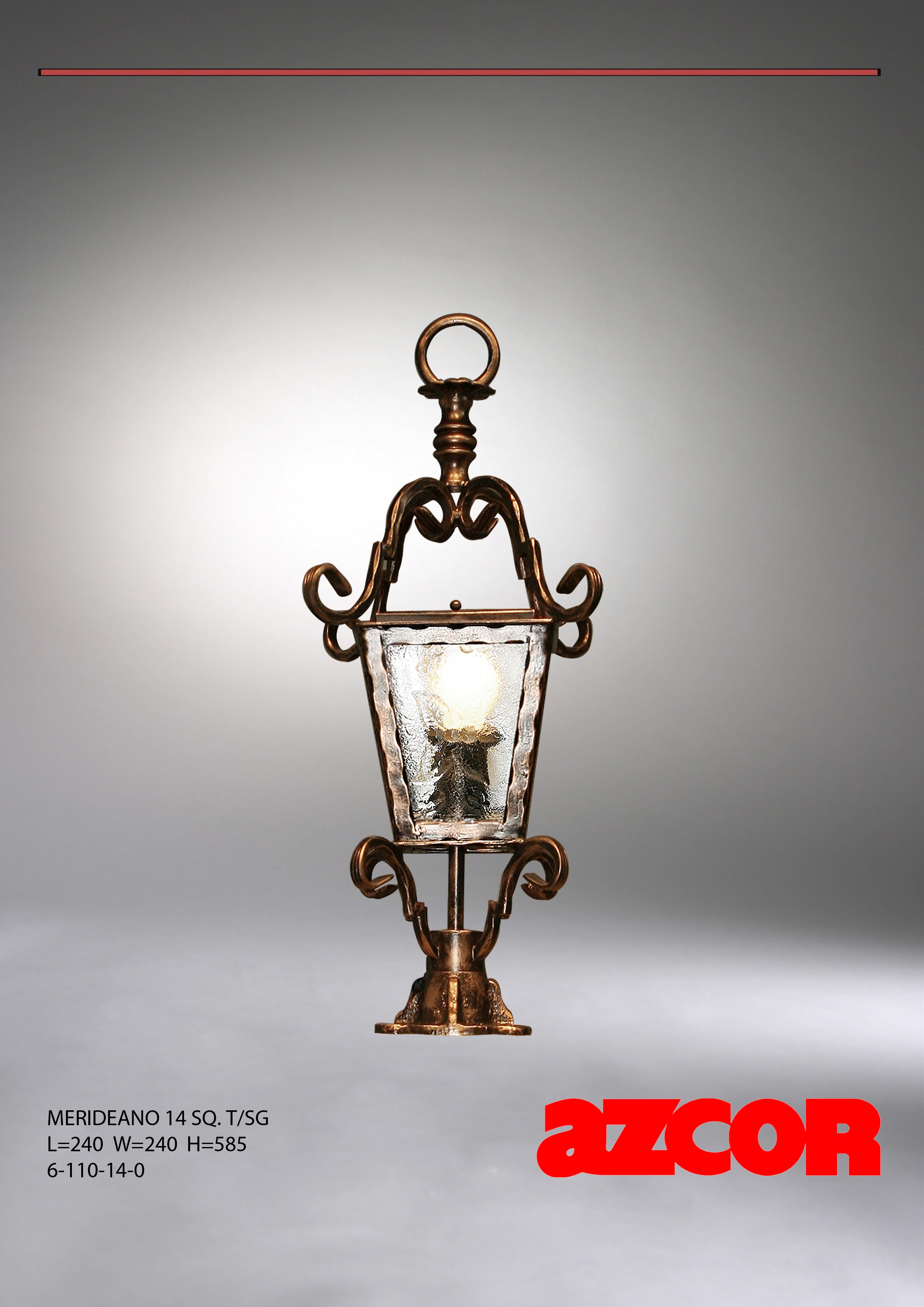 Merideano Gate Lamp Small (Ring Finial)