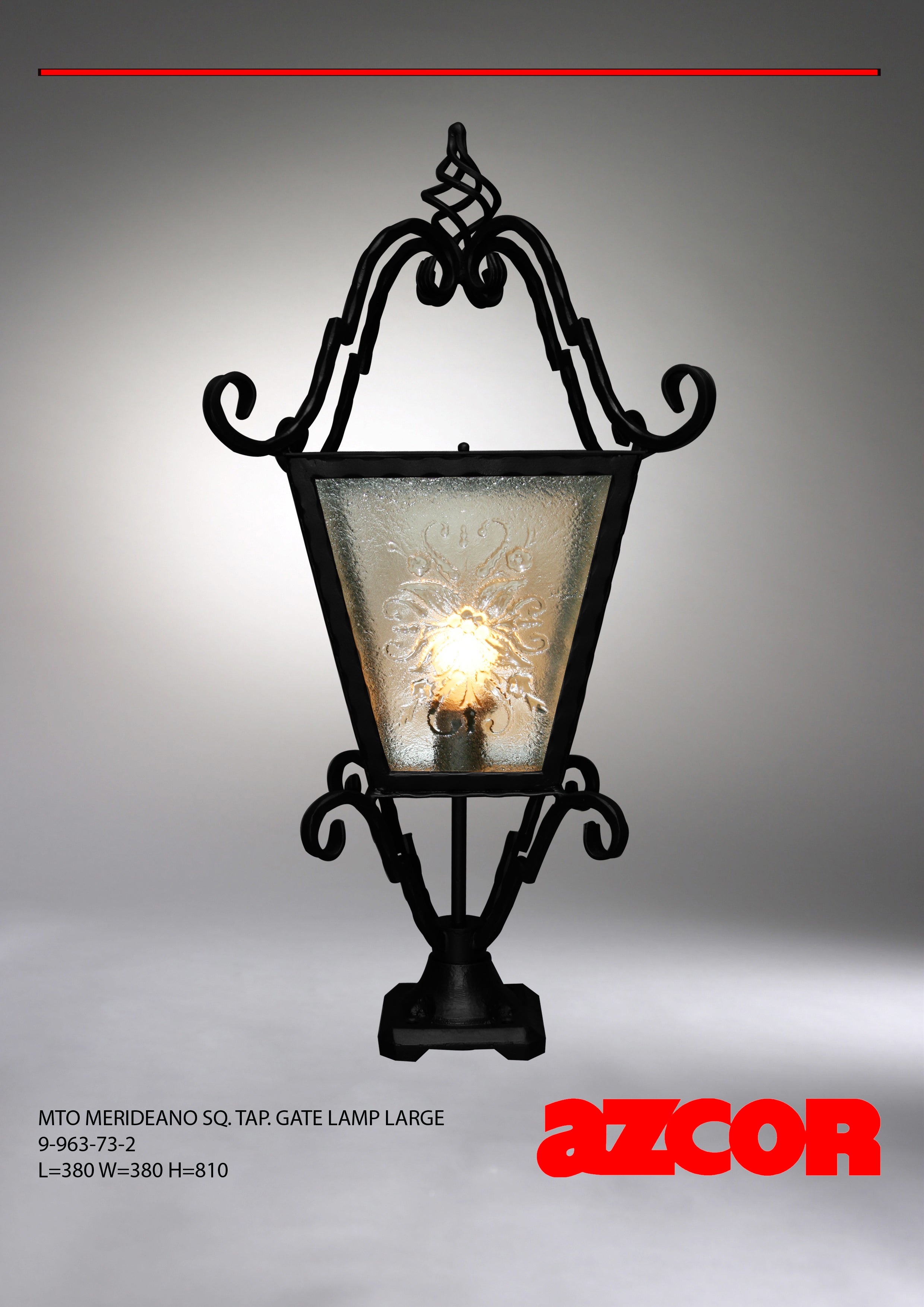 Merideano Gate Lamp Large (Basket Finial)